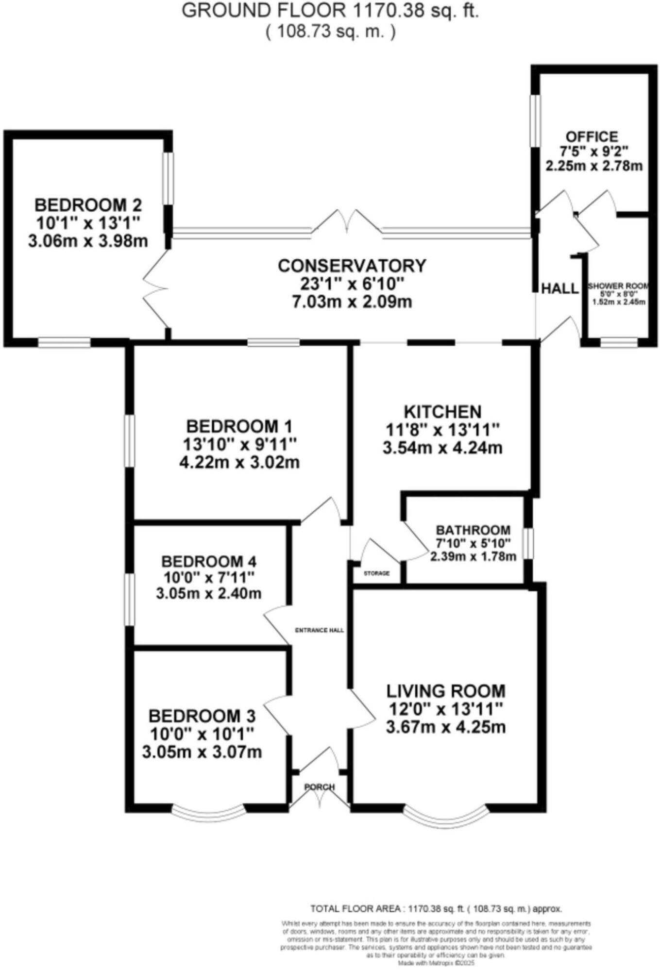 Floorplan of 4 bedroom Detached Bungalow for sale, New Inn Lane, Stoke-on-Trent, Staffordshire, ST4