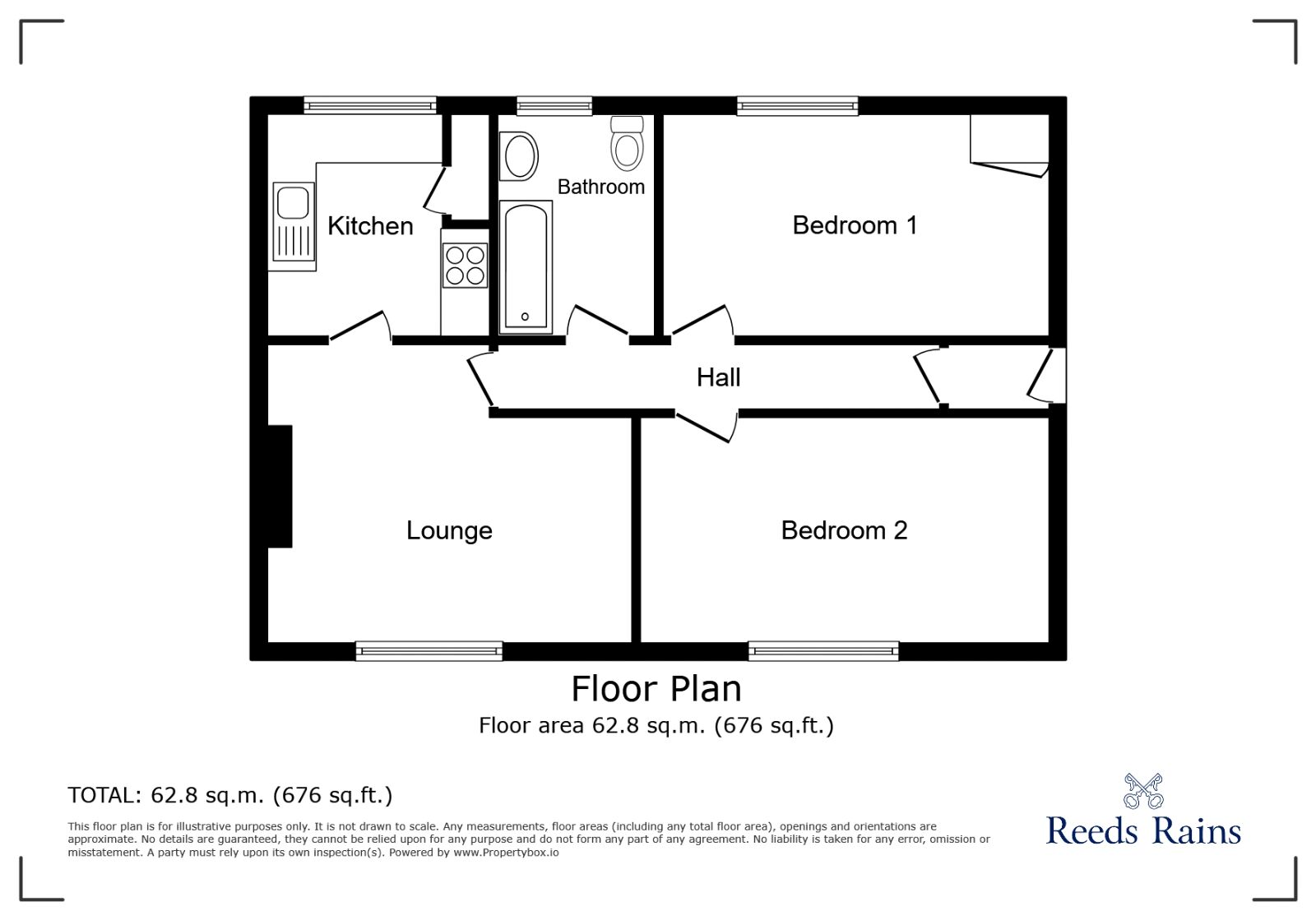 Floorplan of 2 bedroom Flat to rent, Wain Drive, Stoke-on-Trent, Staffordshire, ST4