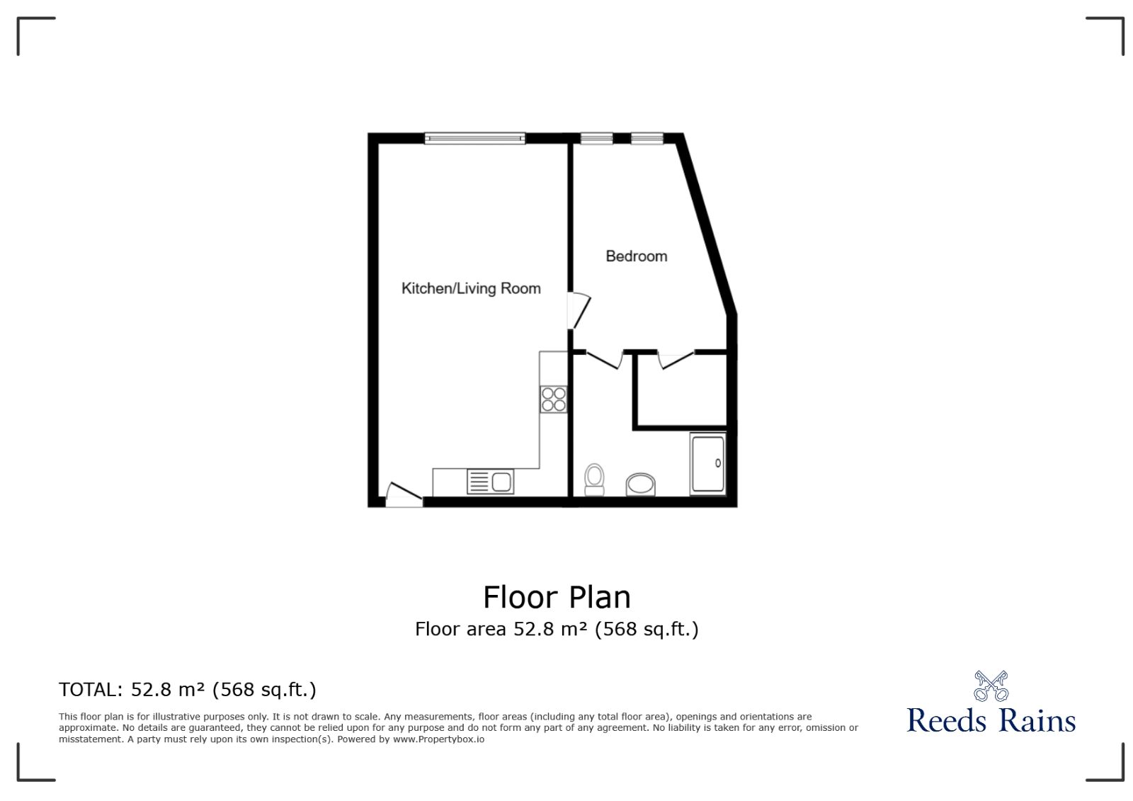 Floorplan of 1 bedroom Flat to rent, Gloucester Grange, Newcastle, Staffordshire, ST5