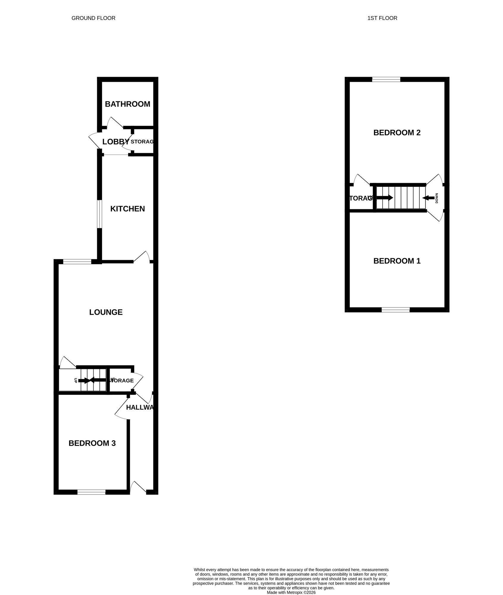 Floorplan of 3 bedroom End Terrace House for sale, Mellard Street, Newcastle, Staffordshire, ST5