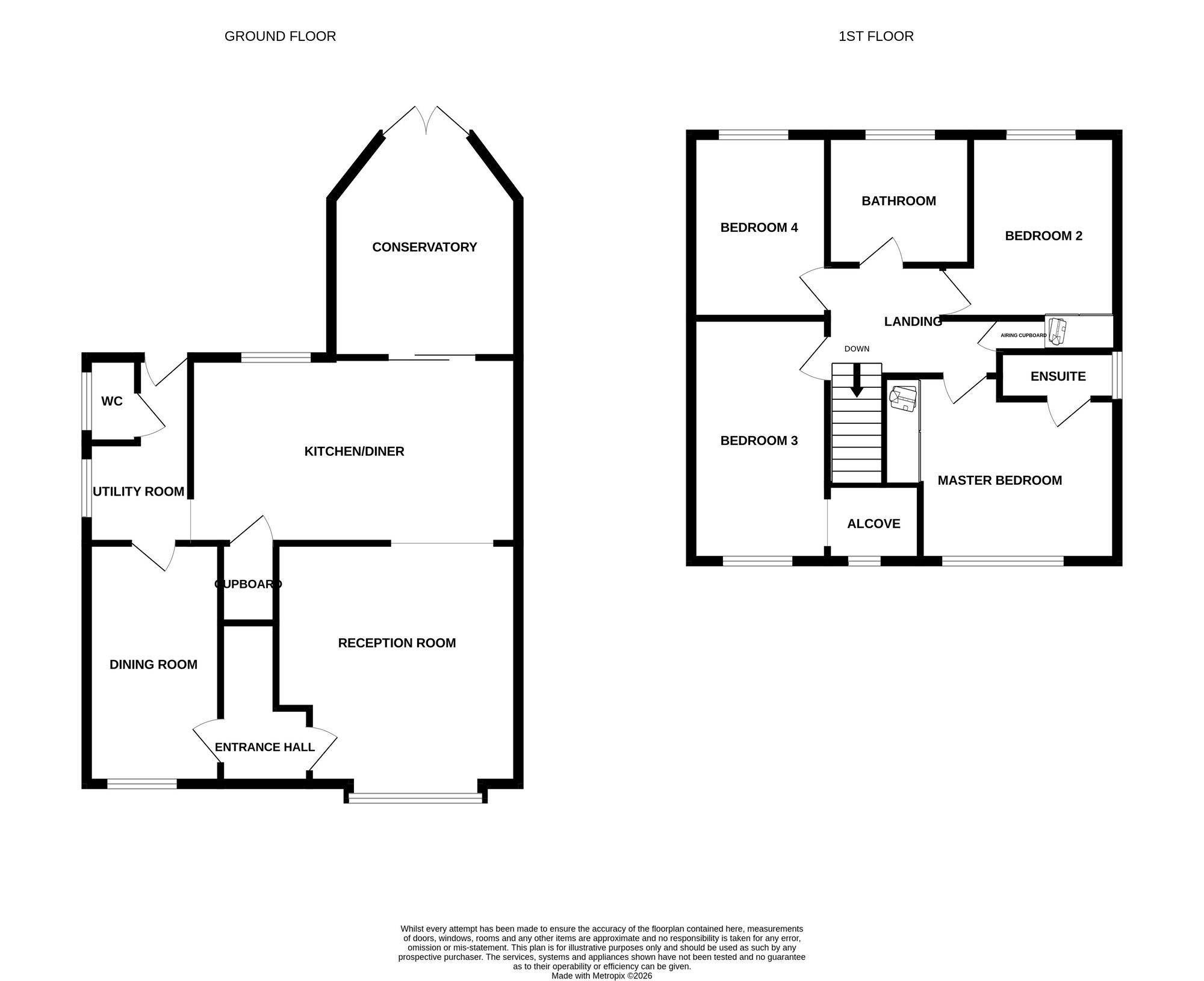 Floorplan of 4 bedroom Detached House for sale, Fairoak Road, Newcastle, Staffordshire, ST5