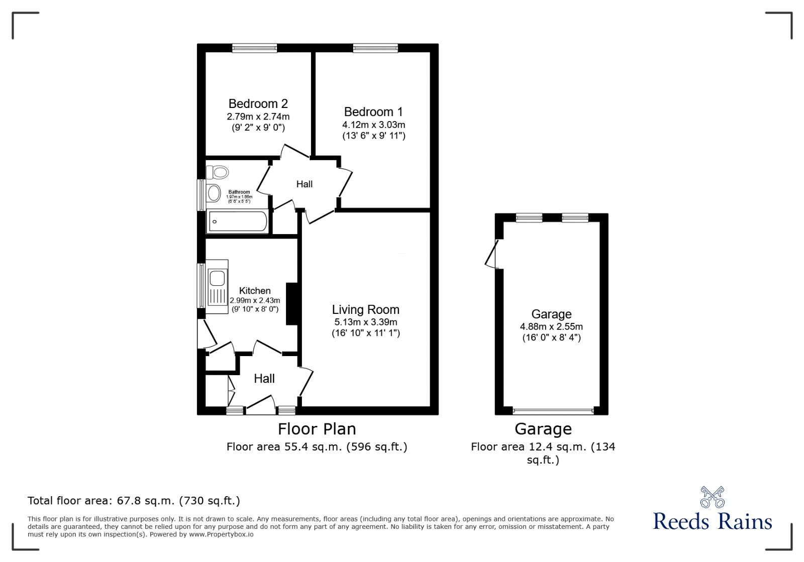 Floorplan of 2 bedroom Semi Detached Bungalow to rent, Stubbsfield Road, Newcastle, Staffordshire, ST5