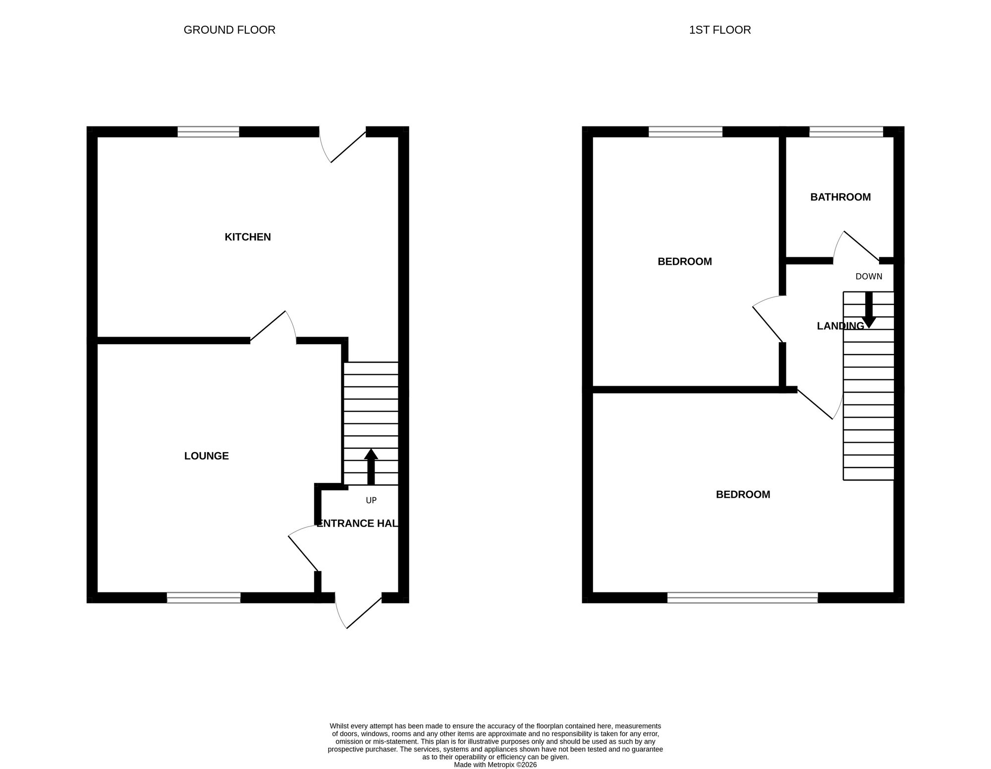 Floorplan of 2 bedroom End Terrace House for sale, Wedgwood Street, Wolstanton, Staffordshire, ST5