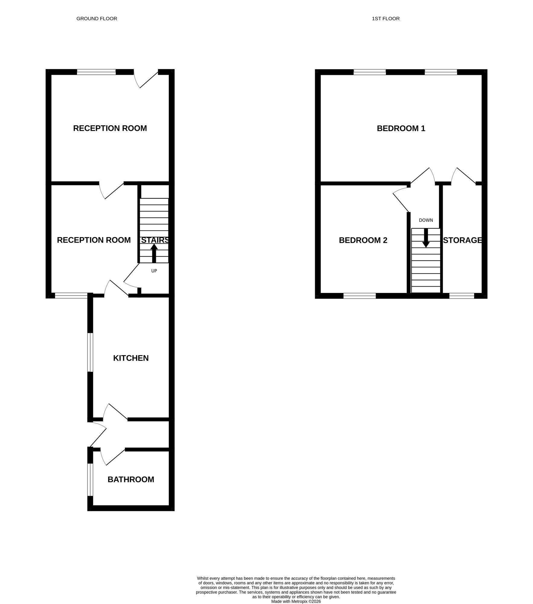 Floorplan of 2 bedroom Mid Terrace House for sale, Brindley Street, Newcastle, Staffordshire, ST5