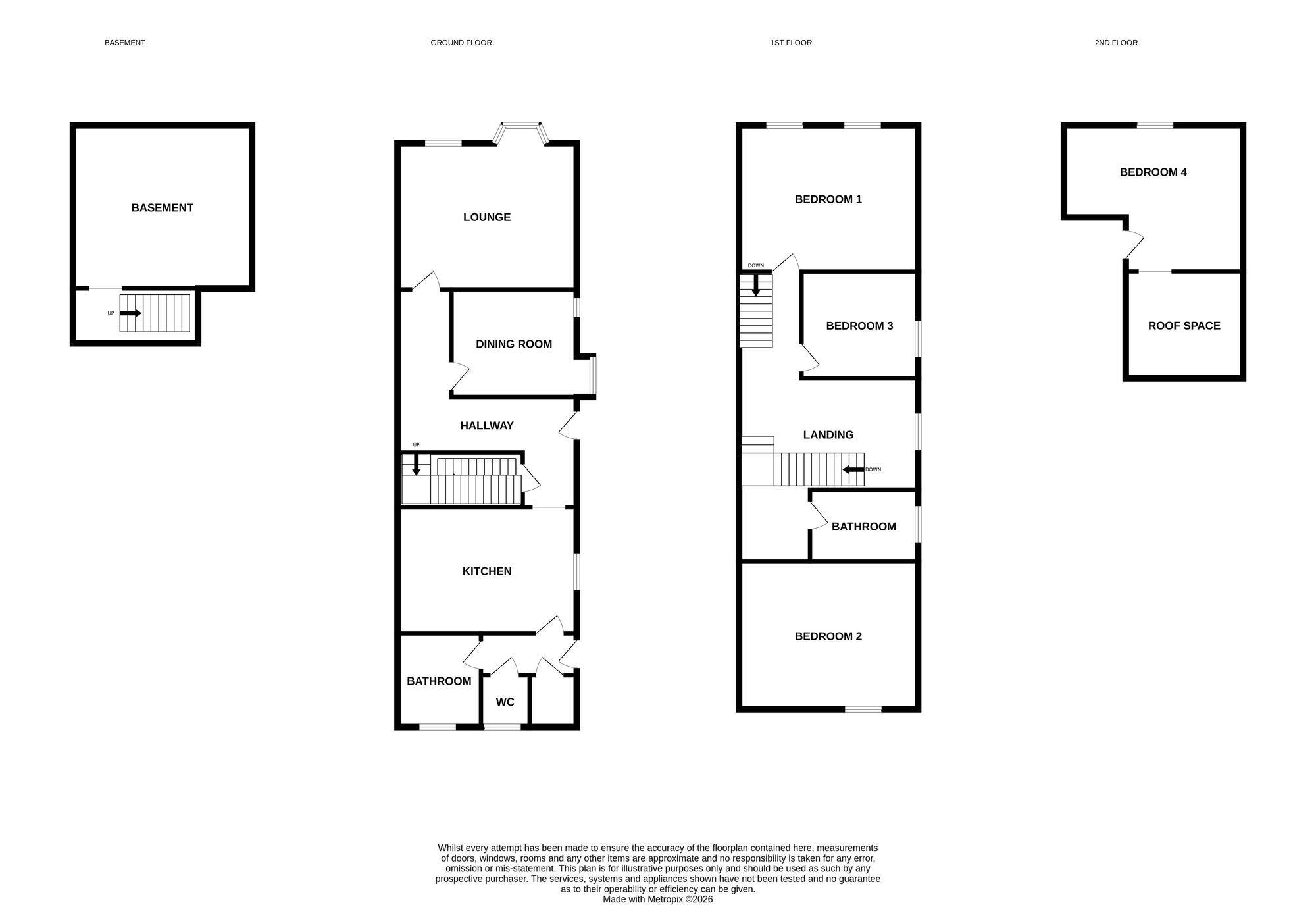 Floorplan of 4 bedroom End Terrace House for sale, Princes Road, Stoke-on-Trent, Staffordshire, ST4