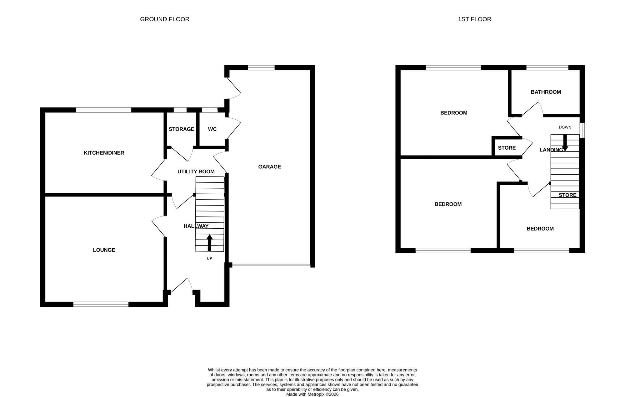 Floorplan of 3 bedroom Semi Detached House for sale, Stafford Crescent, Newcastle, Staffordshire, ST5
