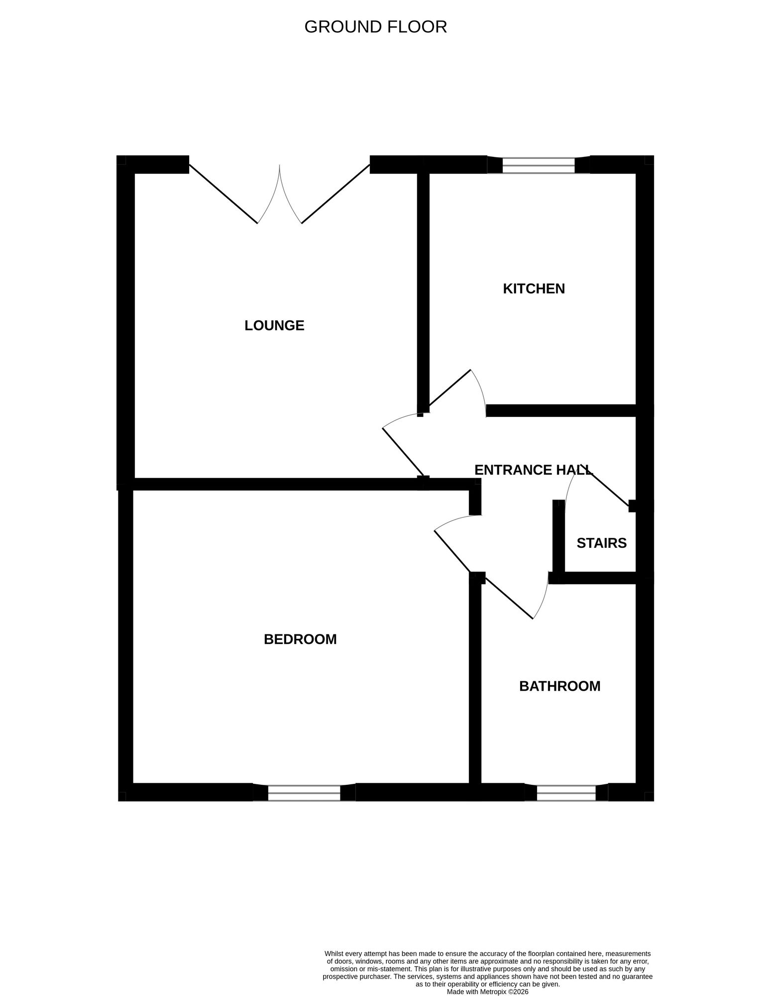Floorplan of 1 bedroom Flat for sale, Crofters Court, Newcastle Under Lyme, Staffordshire, ST5