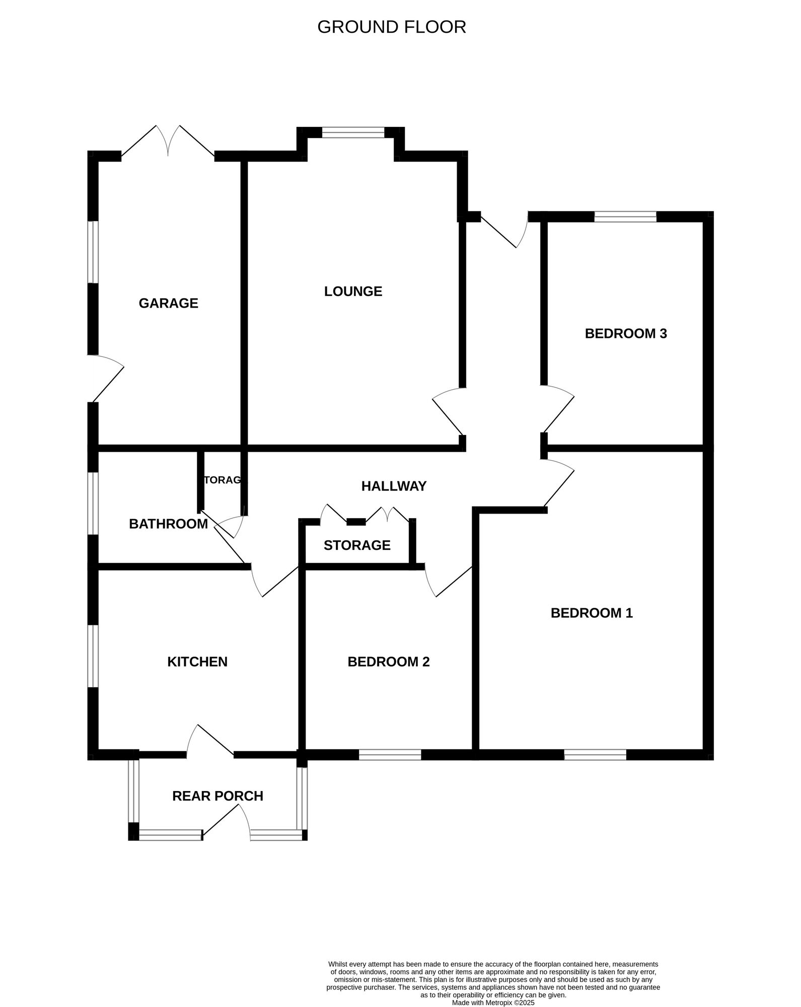 Floorplan of 3 bedroom Semi Detached Bungalow for sale, Melrose Avenue, Newcastle, Staffordshire, ST5