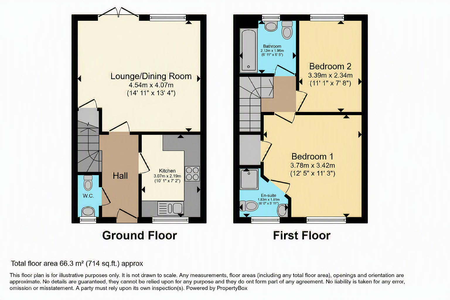 Floorplan of 2 bedroom Semi Detached House for sale, Tagus Grove, Newcastle, Staffordshire, ST5