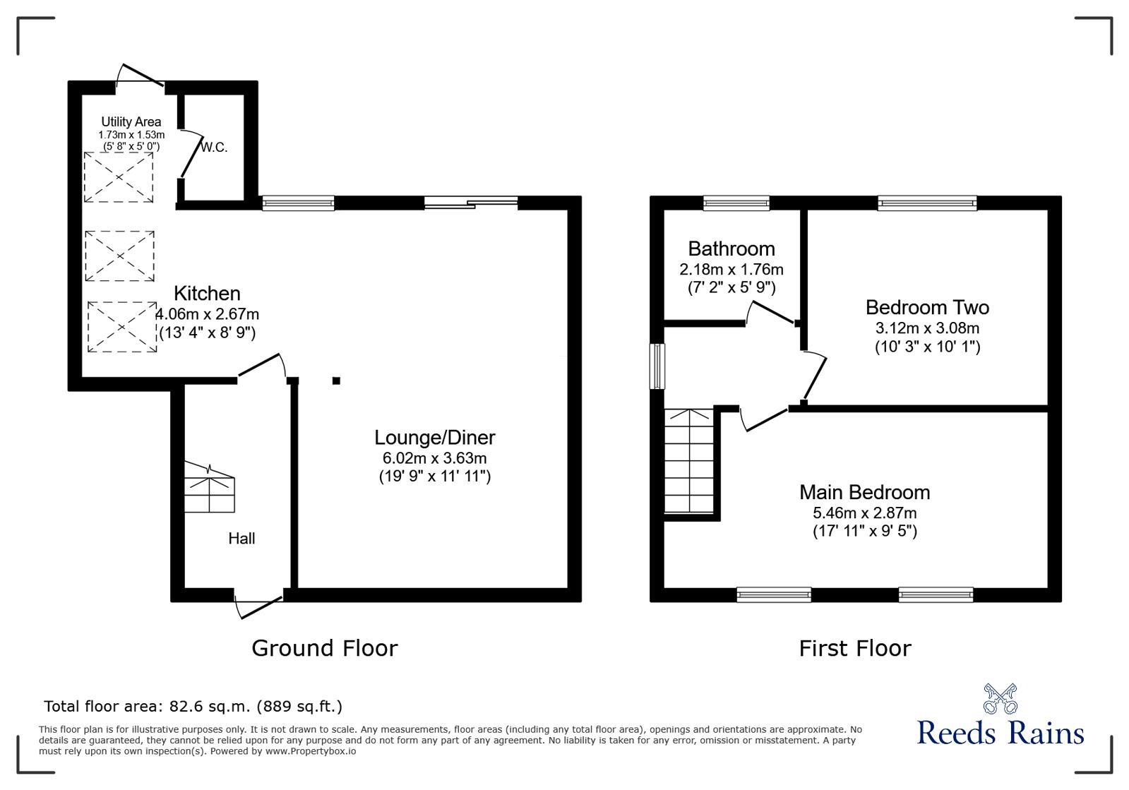 Floorplan of 2 bedroom Semi Detached House to rent, Kentmere Place, Newcastle, Staffordshire, ST5
