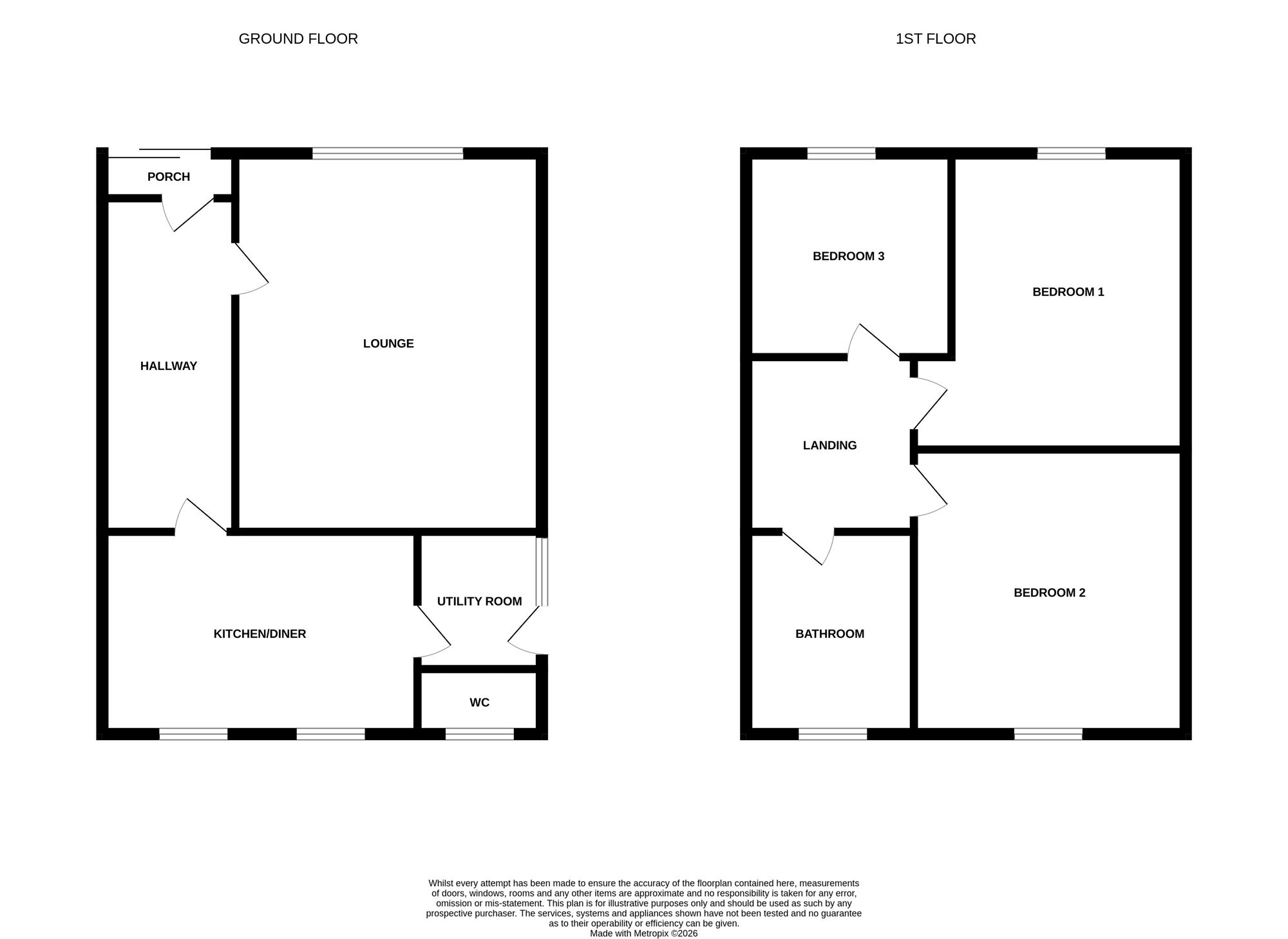Floorplan of 3 bedroom Semi Detached House for sale, Thames Road, Newcastle, Staffordshire, ST5
