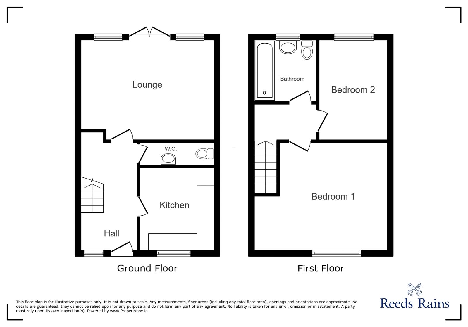 Floorplan of 2 bedroom Mid Terrace House to rent, Galingale View, Newcastle, Staffordshire, ST5