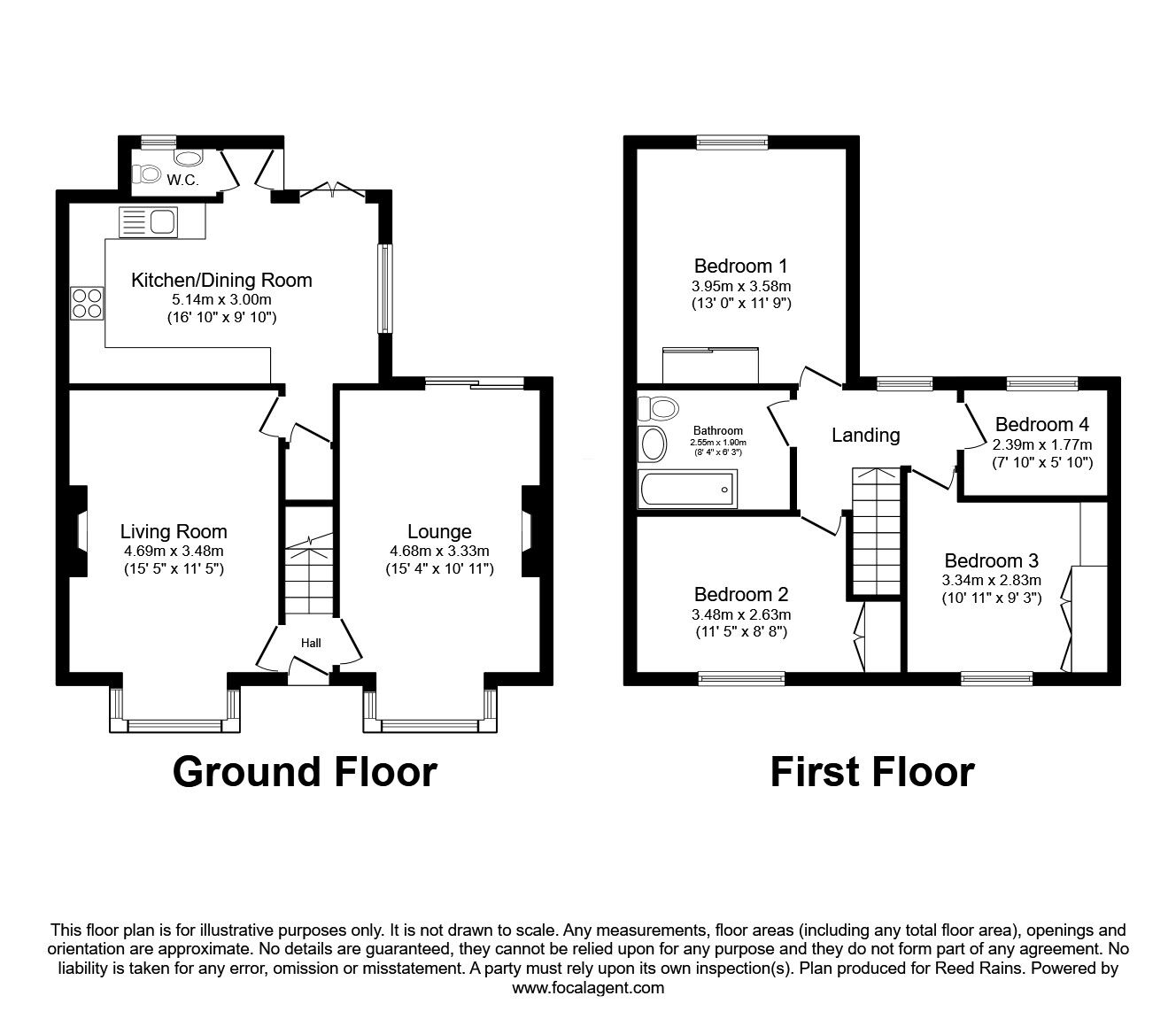 Floorplan of 4 bedroom Detached House for sale, Parkside, Madeley, Staffordshire, CW3