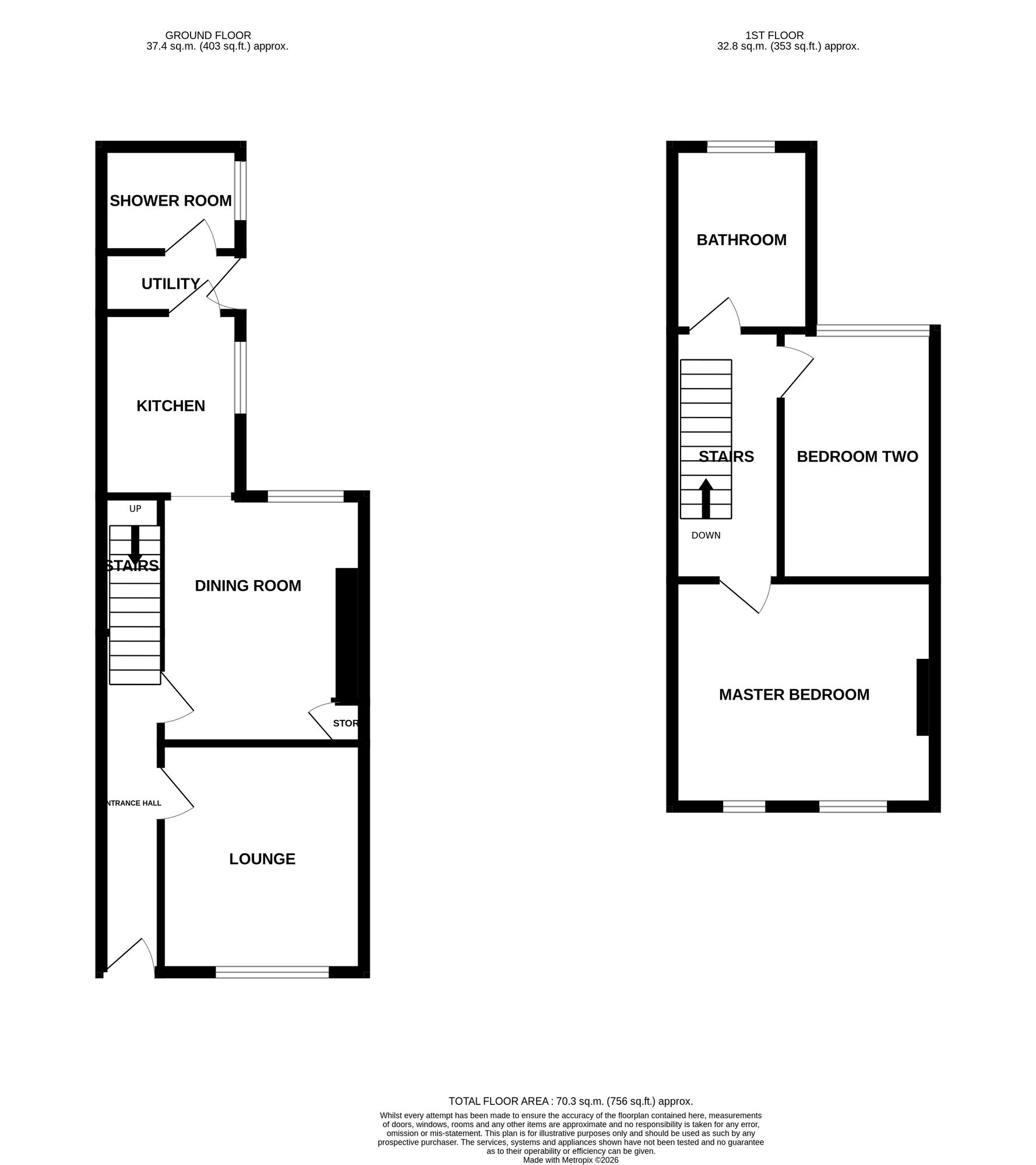 Floorplan of 2 bedroom Mid Terrace House for sale, Well Street, Newcastle, Staffordshire, ST5
