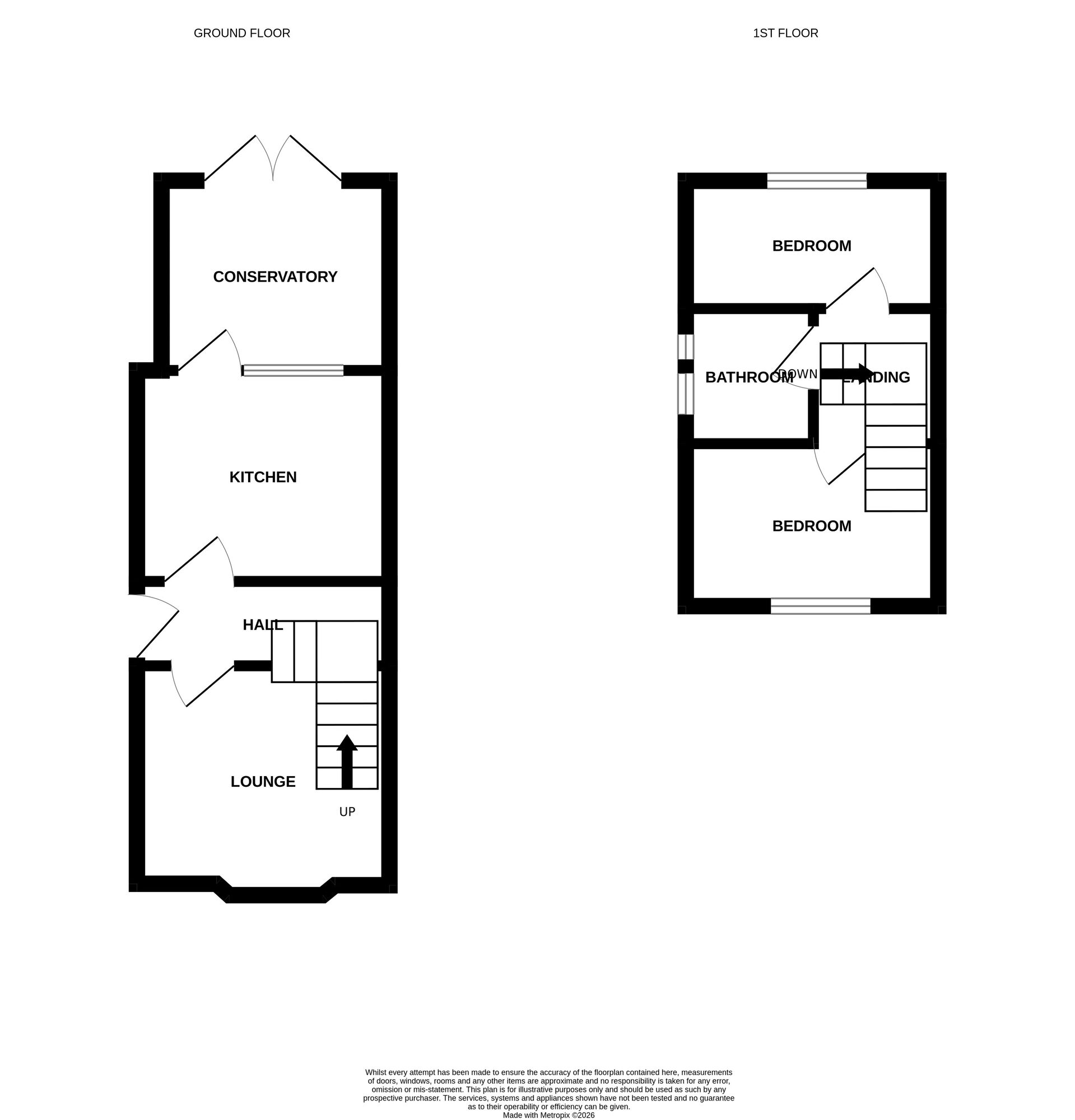 Floorplan of 2 bedroom Semi Detached House for sale, Brutus Road, Newcastle, Staffordshire, ST5