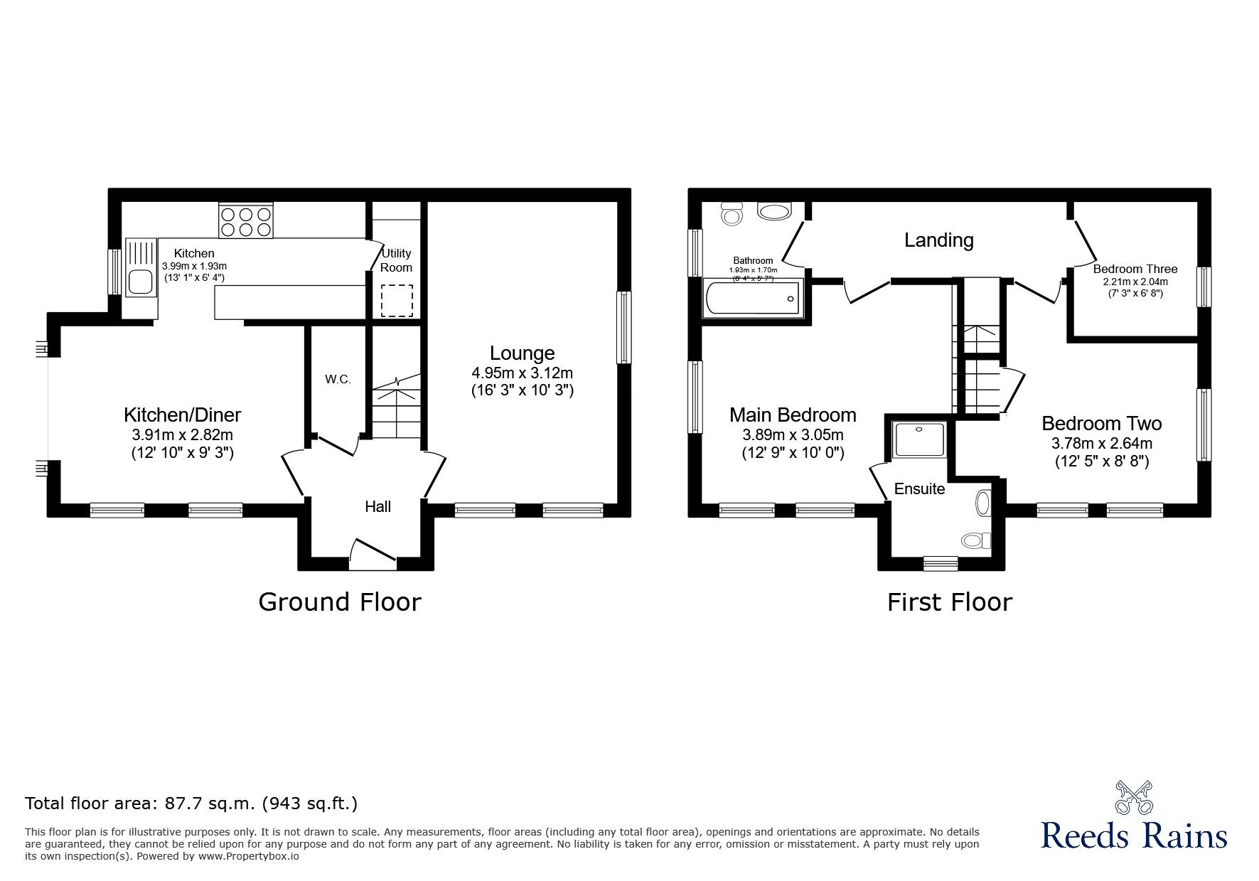 Floorplan of 3 bedroom Semi Detached House for sale, Navigation Way, Newcastle, Staffordshire, ST5