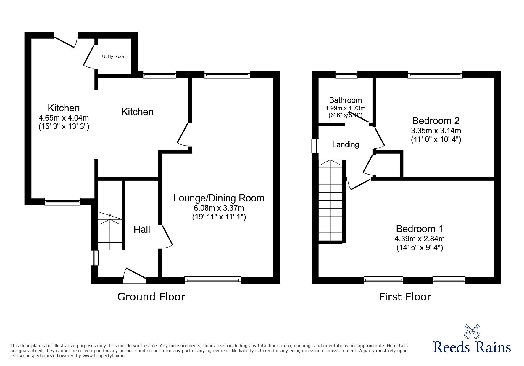 Floorplan of 2 bedroom Semi Detached House for sale, Grasmere Avenue, Newcastle, Staffordshire, ST5