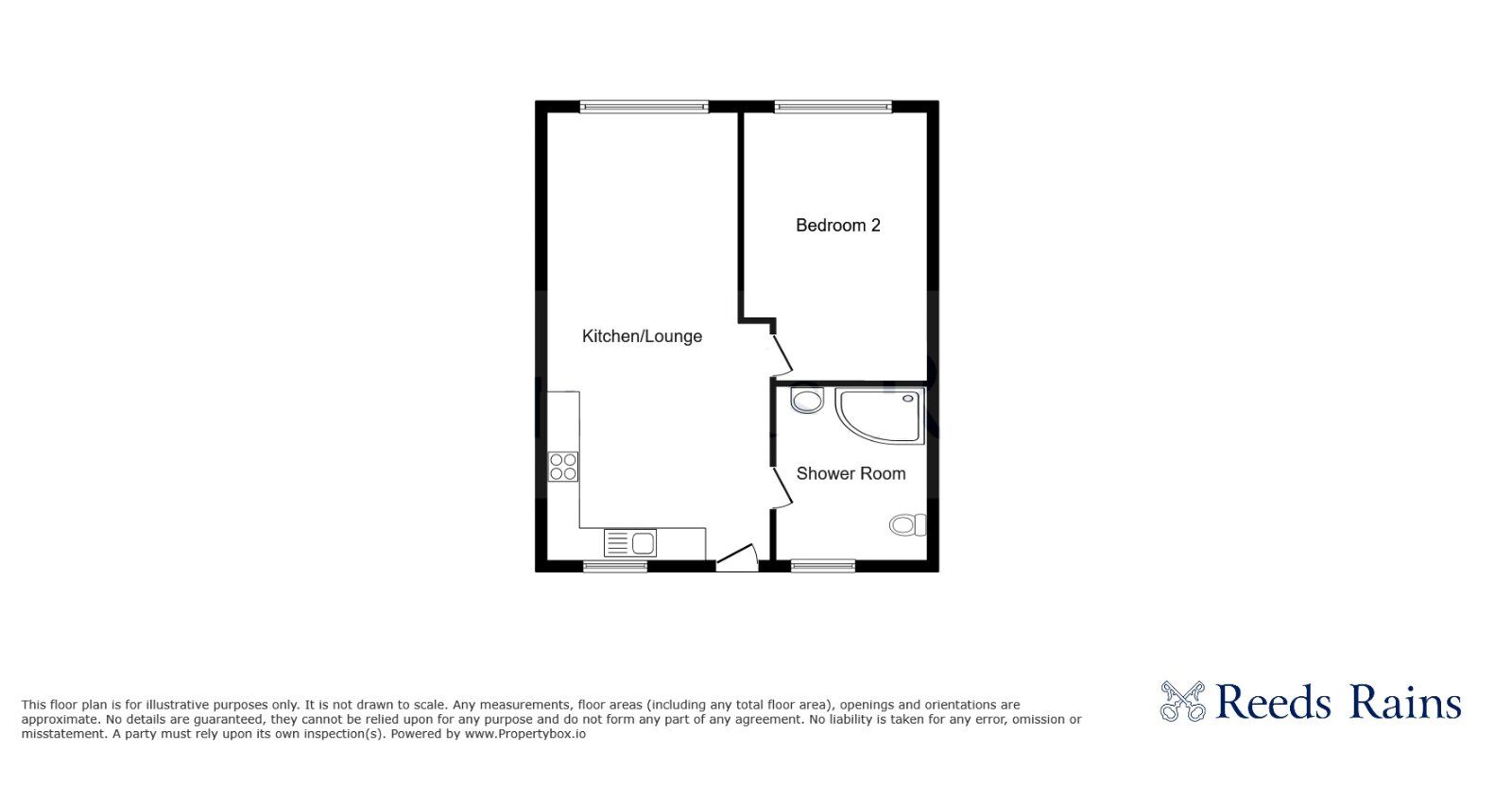 Floorplan of 1 bedroom Flat to rent, Gloucester Grange, Newcastle, Staffordshire, ST5