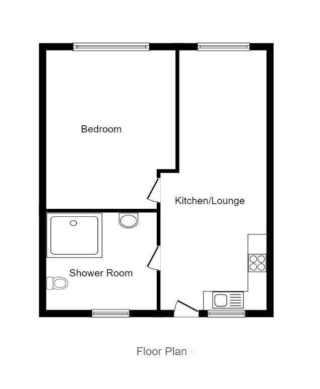 Floorplan of 1 bedroom Flat to rent, Gloucester Grange, Newcastle, Staffordshire, ST5