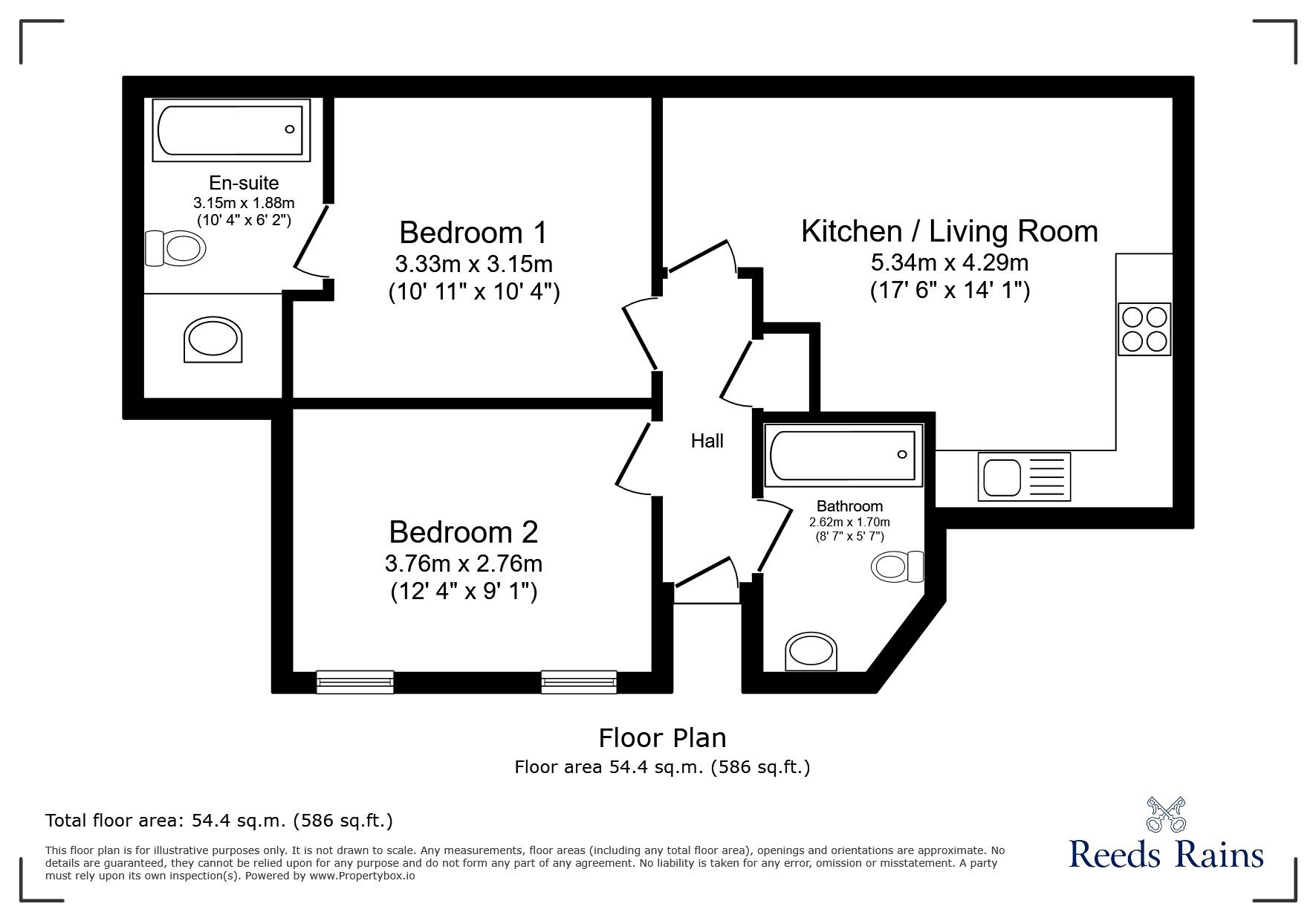 Floorplan of 2 bedroom Flat to rent, Hamnett Court, Birchwood, Warrington, WA3