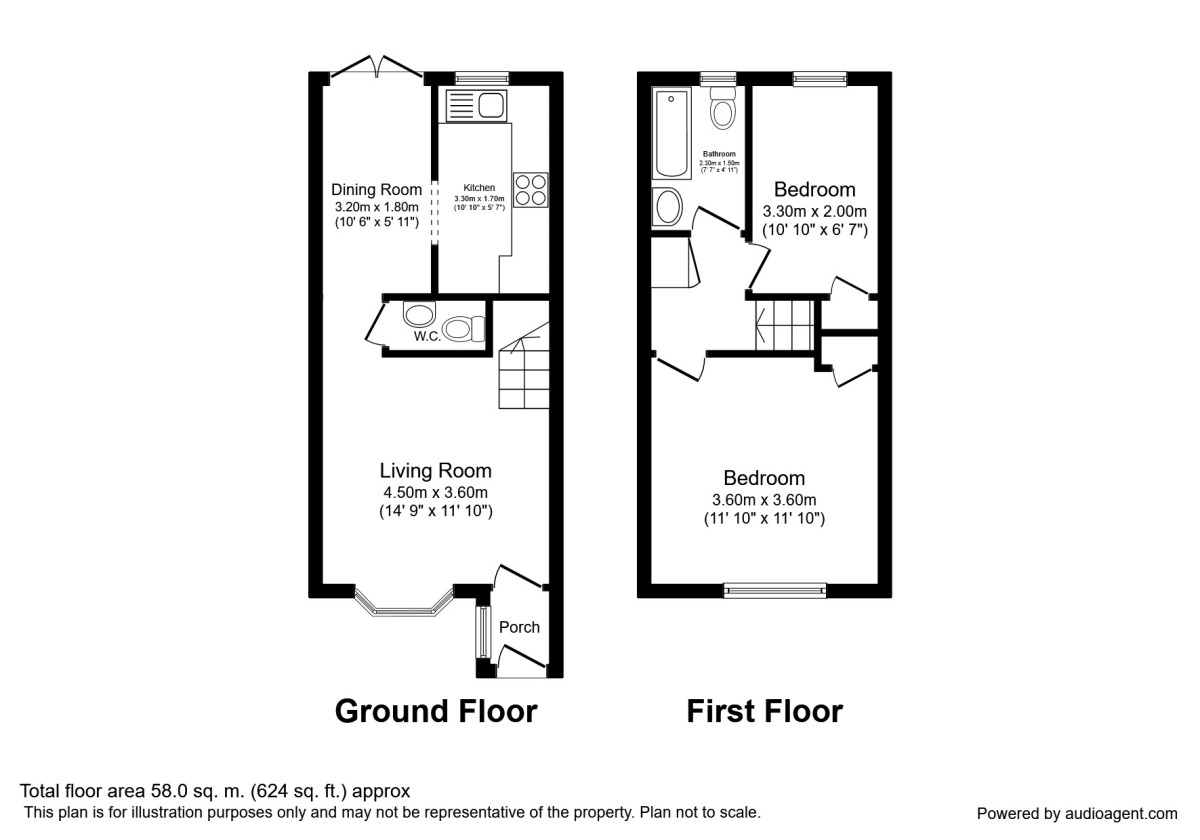 Floorplan of 2 bedroom End Terrace House to rent, Lambourne Close, Manchester, M22