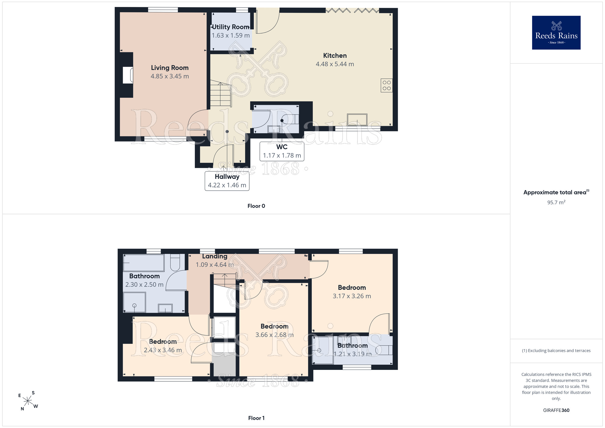 Floorplan of 3 bedroom Semi Detached House for sale, Wright Avenue, Rudheath, Cheshire, CW9