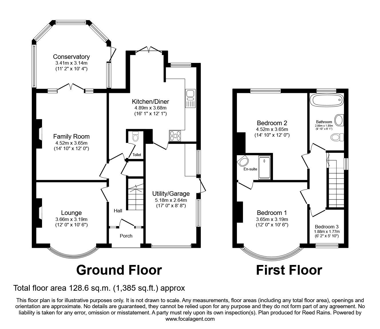 Floorplan of 3 bedroom Semi Detached House for sale, Middlewich Road, Rudheath, Cheshire, CW9