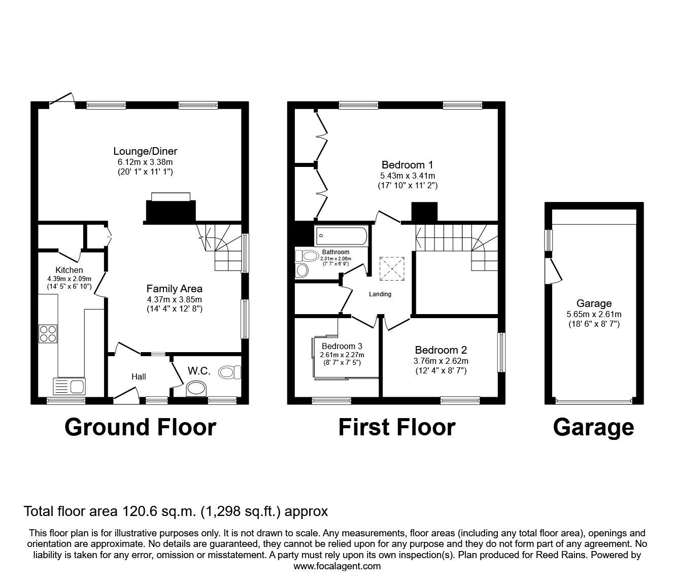 Floorplan of 3 bedroom End Terrace House for sale, Long Acre, Cuddington, Cheshire, CW8