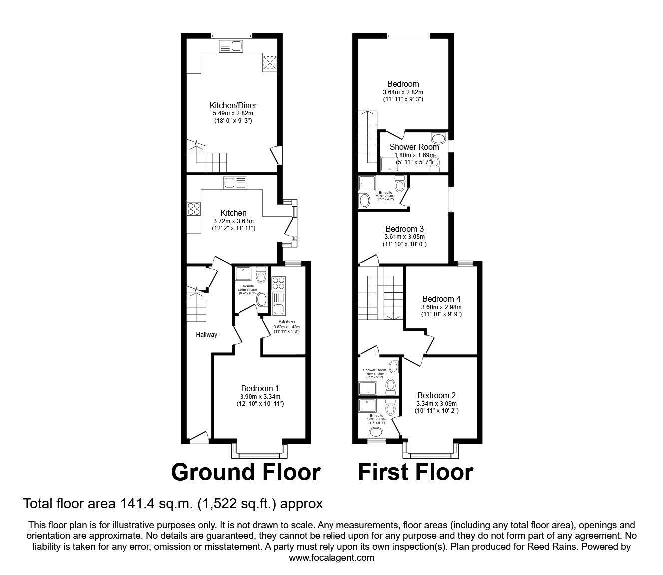 Floorplan of 5 bedroom Semi Detached House for sale, London Road, Davenham, Cheshire, CW9
