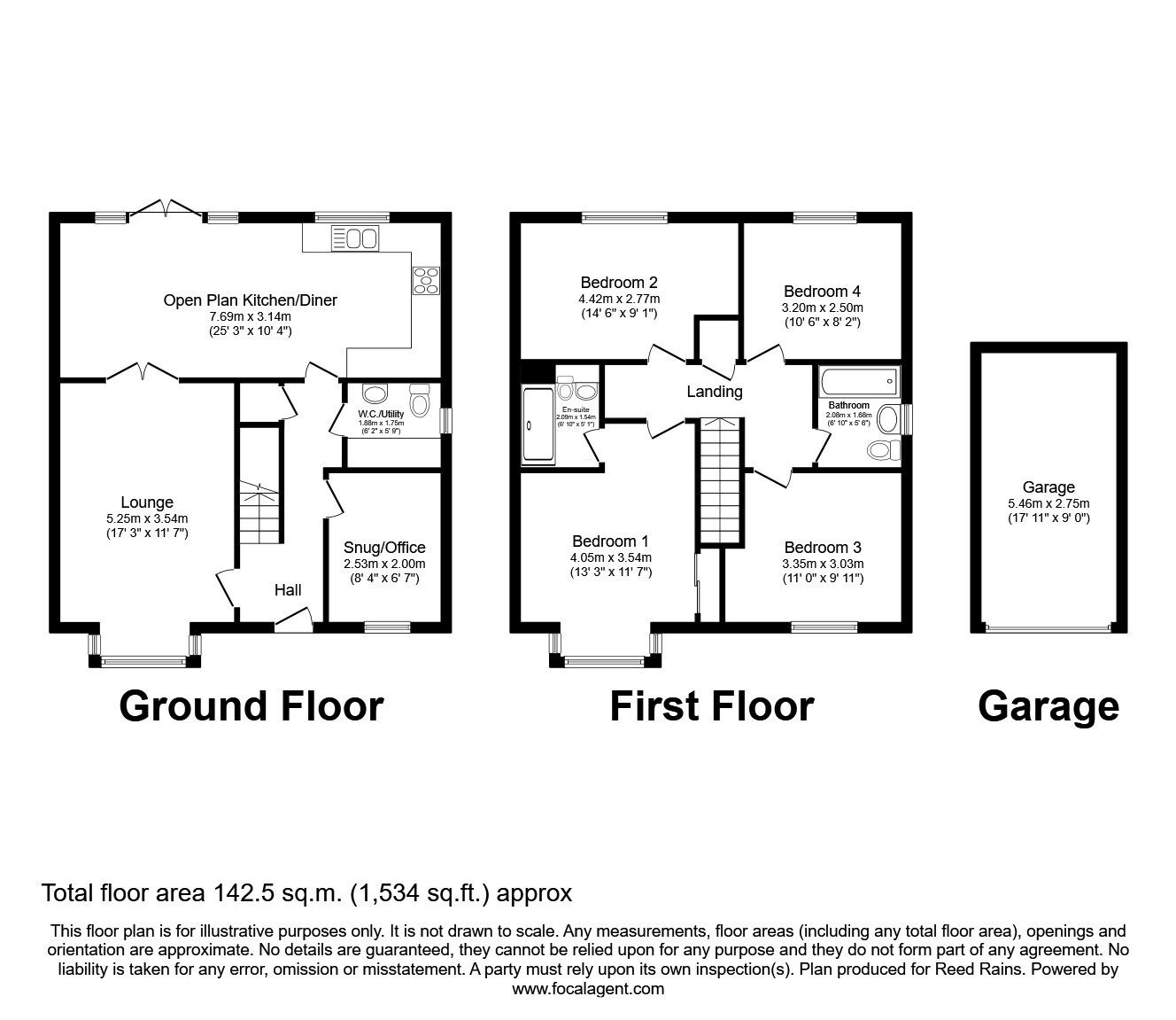 Floorplan of 4 bedroom Detached House for sale, Holcroft Drive, Cuddington, Cheshire, CW8