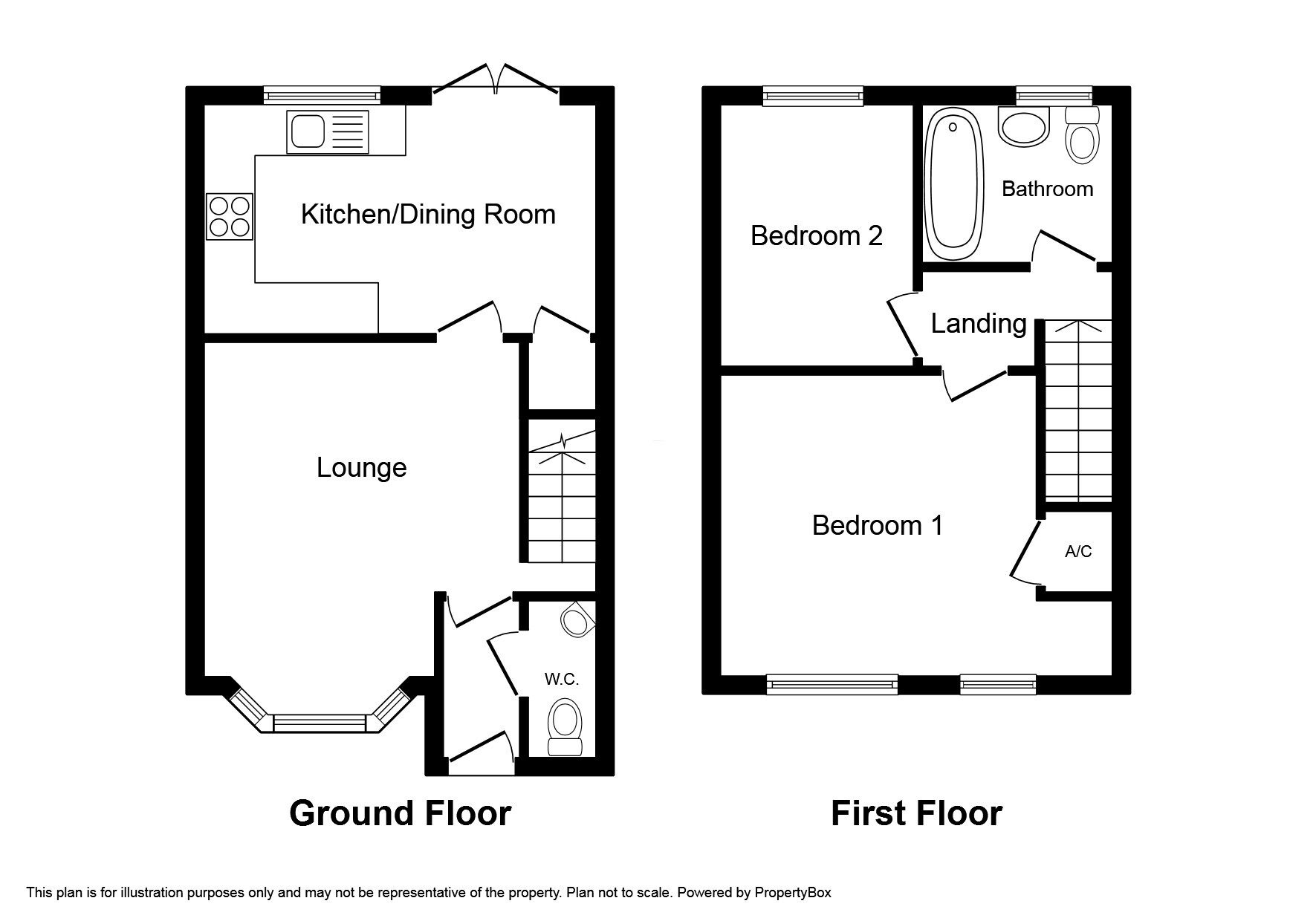 Floorplan of 2 bedroom Semi Detached House to rent, Hollybank Close, Winnington, Cheshire, CW8