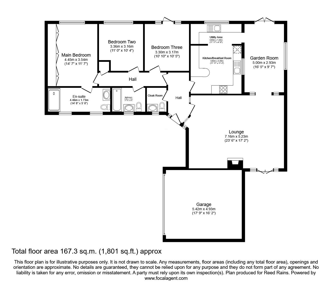 Floorplan of 3 bedroom Detached Bungalow for sale, Westage Lane, Great Budworth, Cheshire, CW9