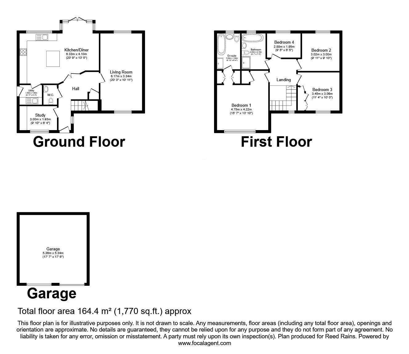Floorplan of 4 bedroom Detached House for sale, Linmere Walk, Oakmere, Cheshire, CW8
