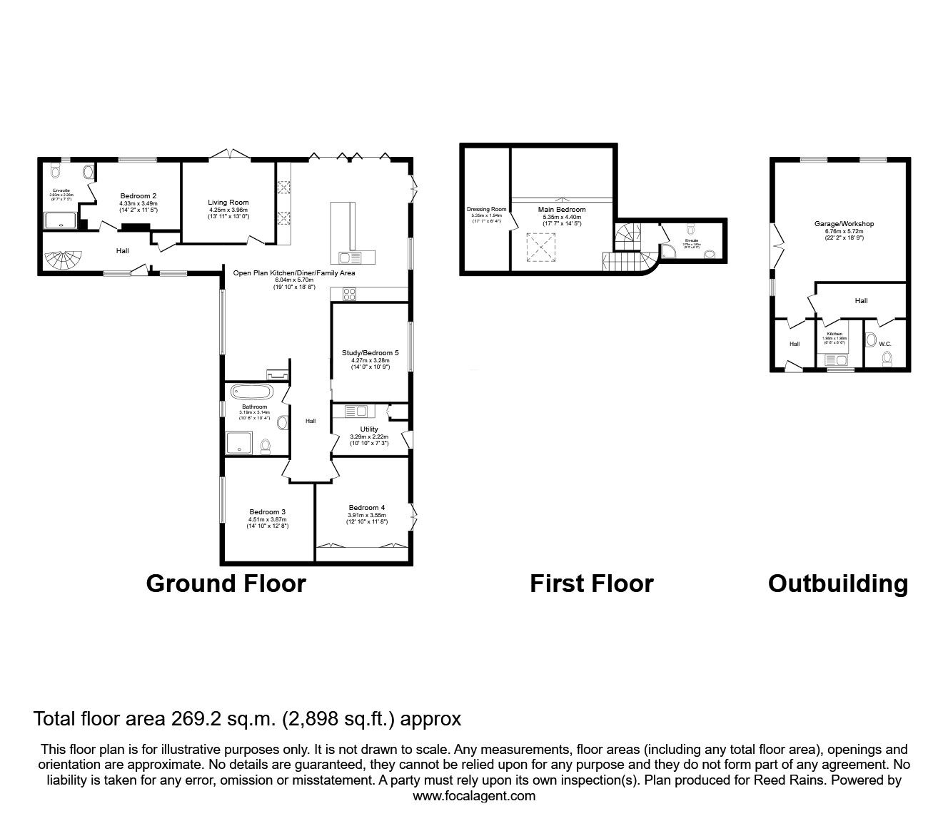 Floorplan of 4 bedroom Semi Detached House for sale, Marsh Lane, Lower Whitley, Cheshire, WA4