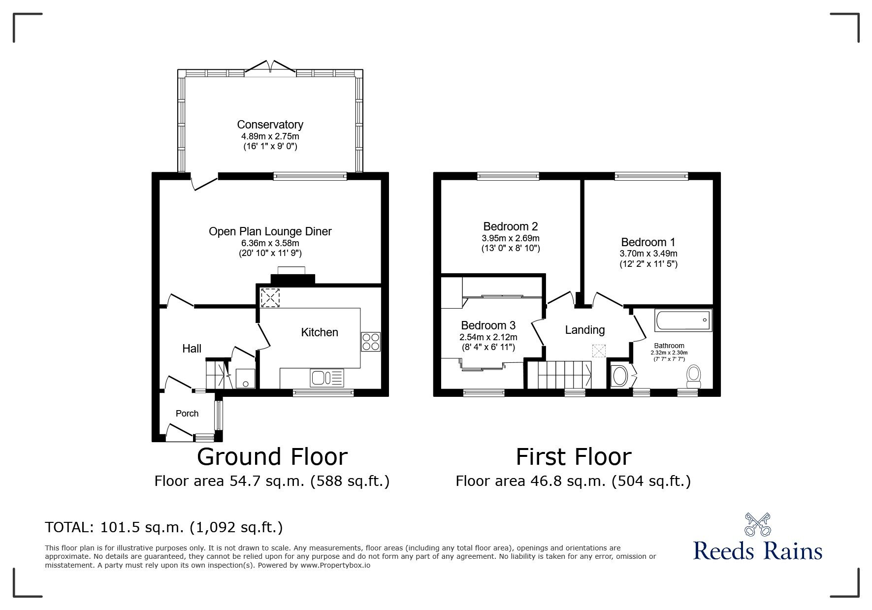 Floorplan of 3 bedroom Mid Terrace House for sale, Granville Road, Northwich, Cheshire, CW9