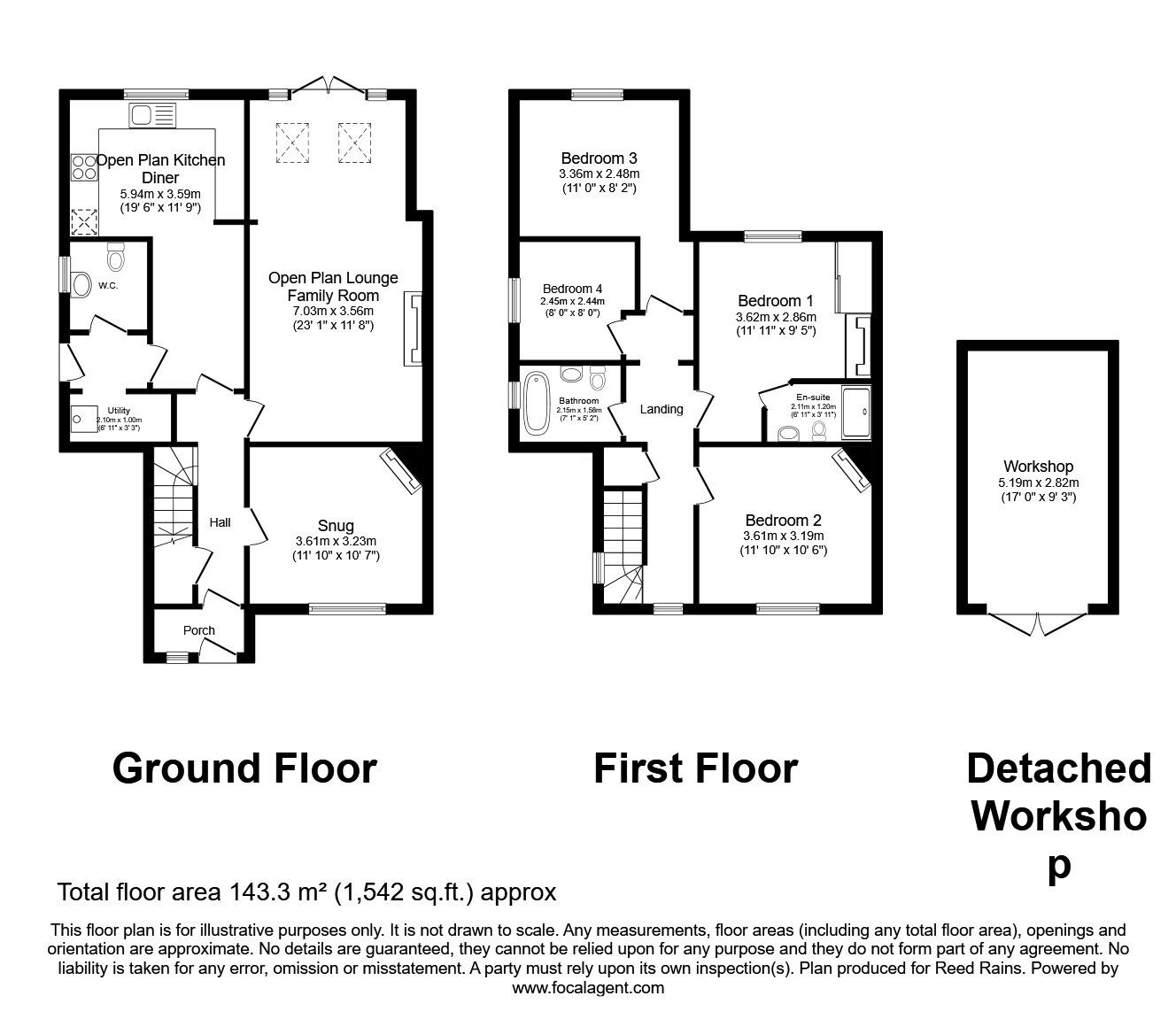 Floorplan of 4 bedroom Semi Detached House for sale, Manora Road, Northwich, Cheshire, CW9