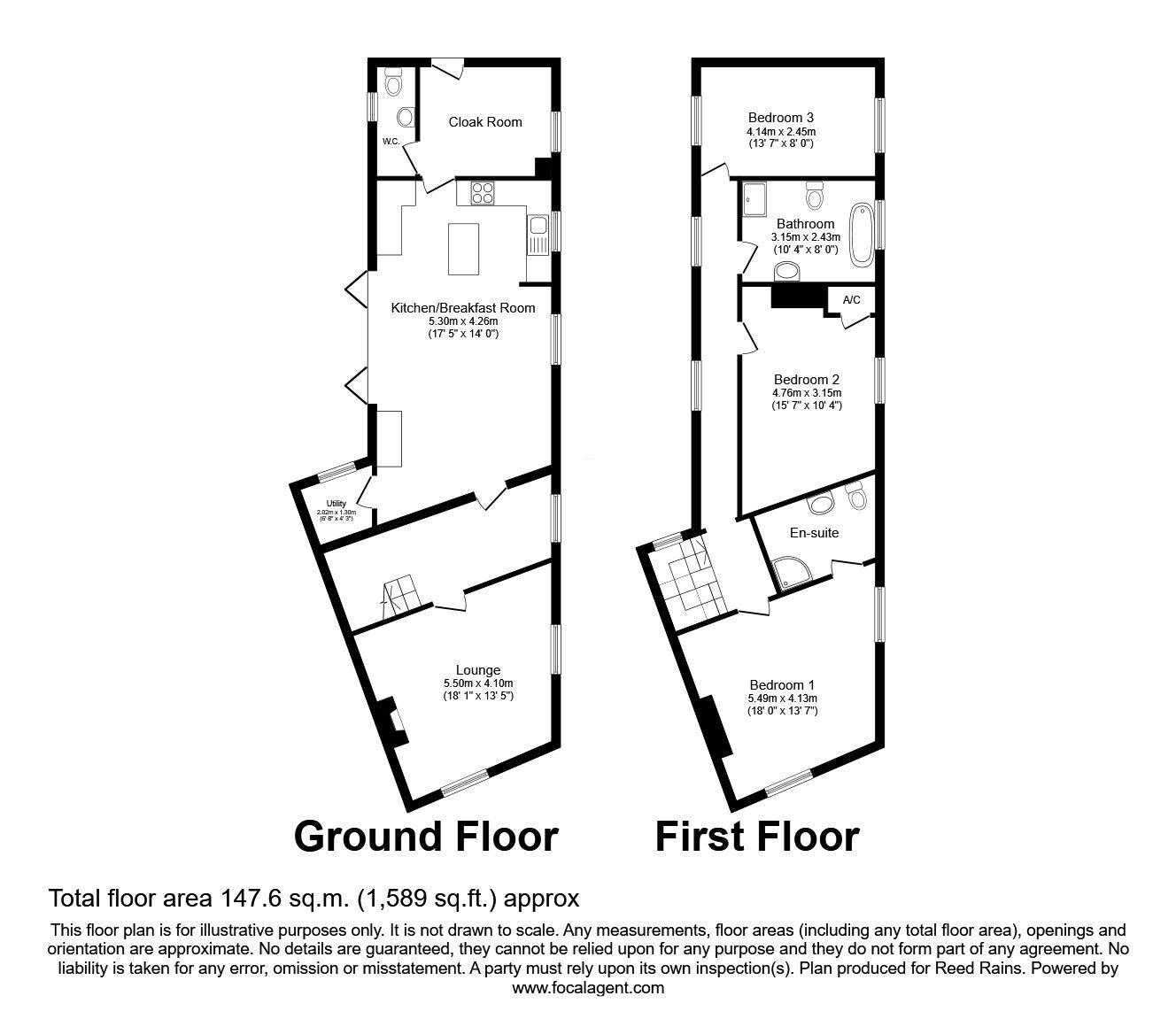 Floorplan of 3 bedroom End Terrace House for sale, Nantwich Road, Middlewich, Cheshire, CW10