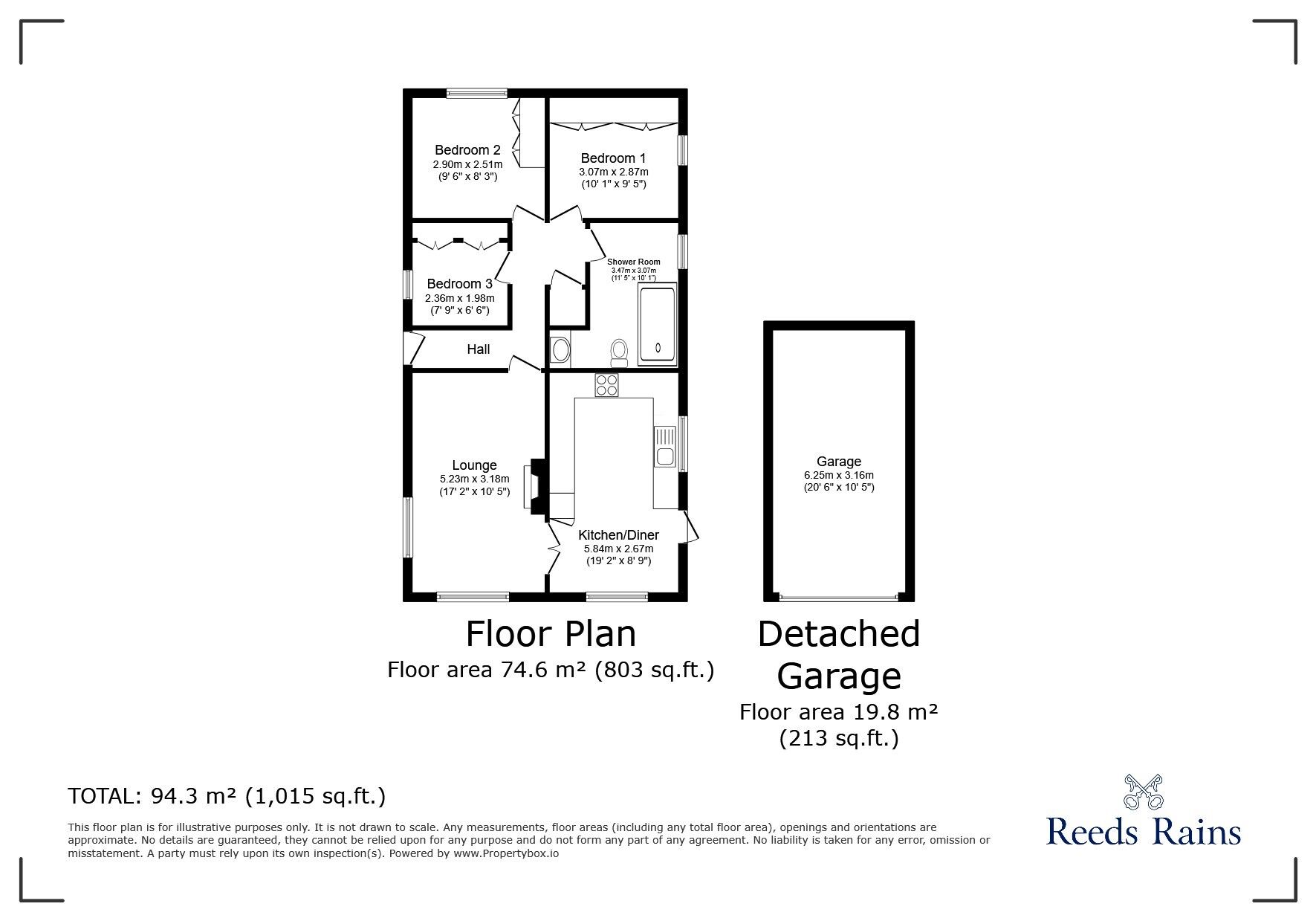 Floorplan of 3 bedroom Detached Property for sale, Hawthorn Walk, Wincham, Cheshire, CW9
