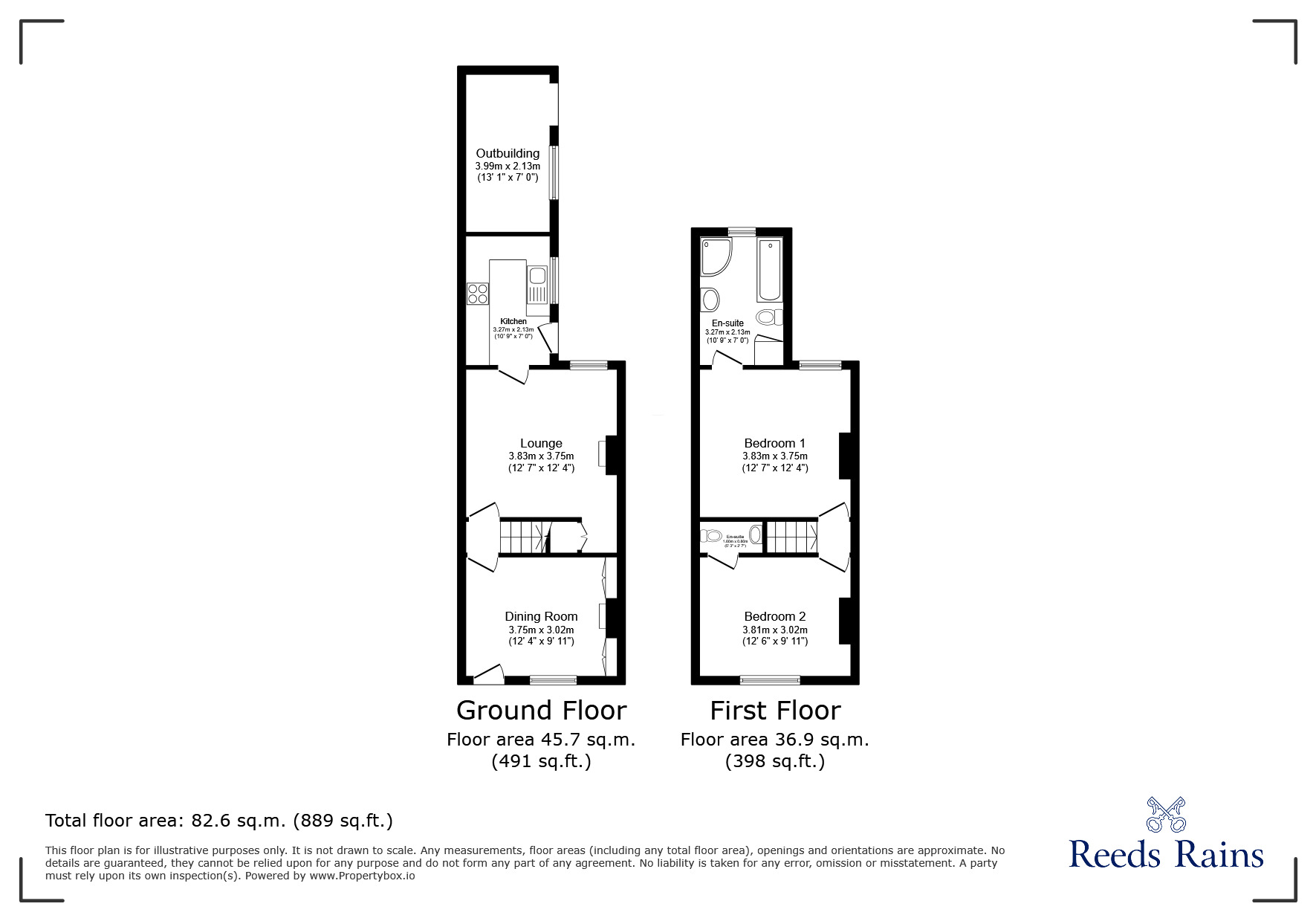 Floorplan of 2 bedroom Mid Terrace House for sale, Runcorn Road, Barnton, Cheshire, CW8