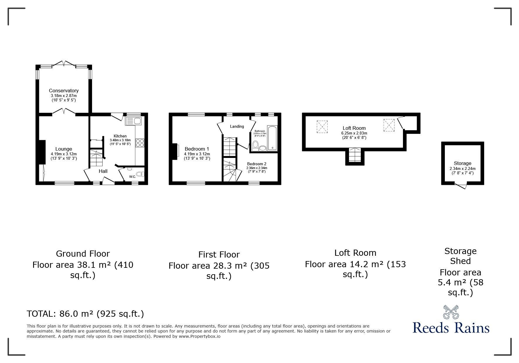 Floorplan of 2 bedroom Mid Terrace House for sale, Melchett Crescent, Rudheath, Cheshire, CW9