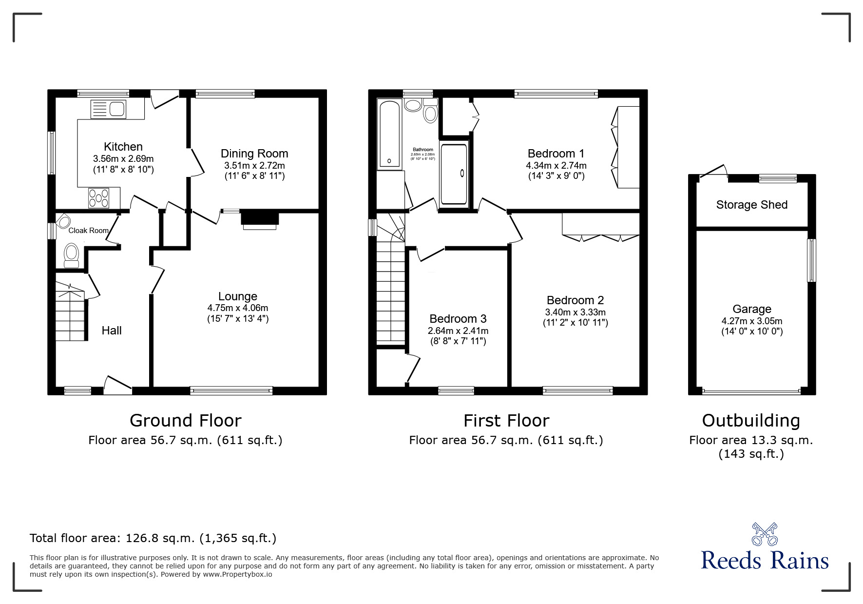 Floorplan of 3 bedroom Semi Detached House for sale, Brockhurst Way, Northwich, Cheshire, CW9