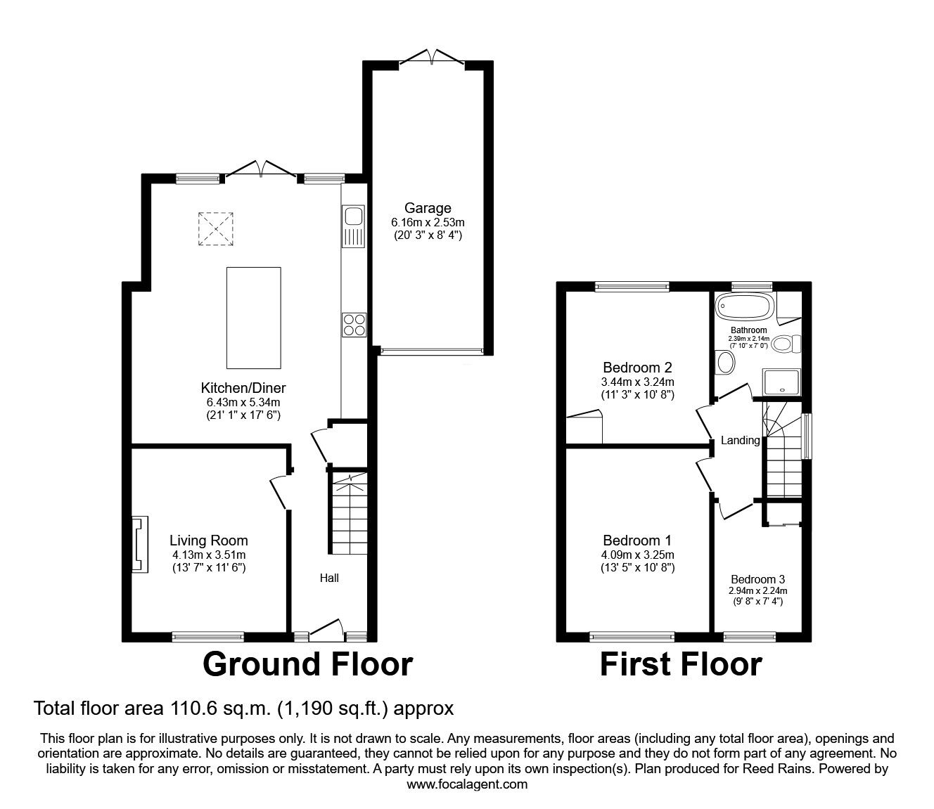 Floorplan of 3 bedroom Semi Detached House for sale, Moss Lane, Cuddington, Cheshire, CW8