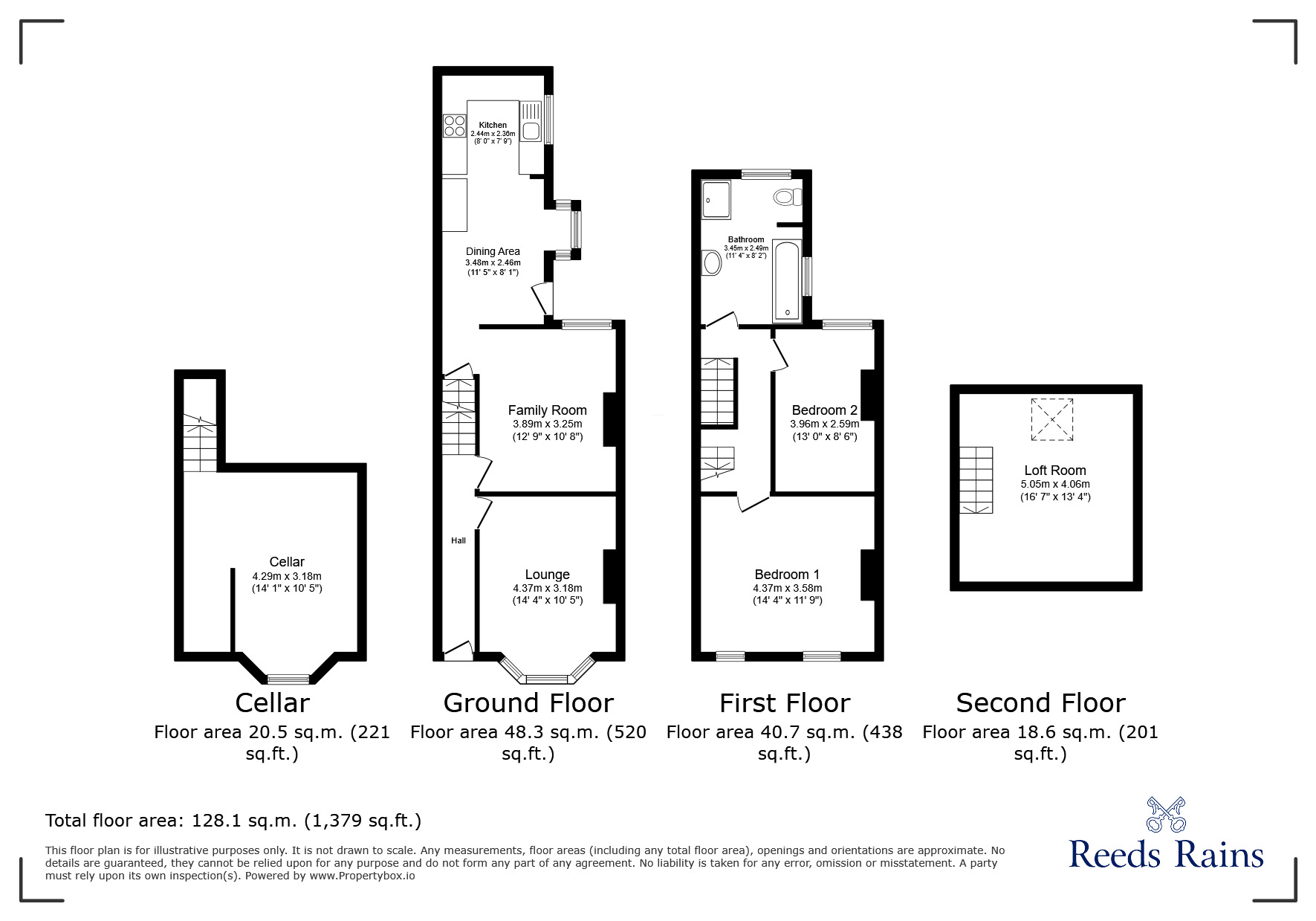 Floorplan of 2 bedroom End Terrace House for sale, Victoria Road, Northwich, Cheshire, CW9