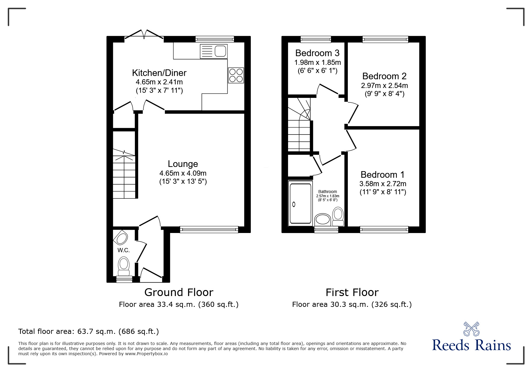 Floorplan of 3 bedroom Semi Detached House for sale, Hollybank Close, Winnington, Cheshire, CW8