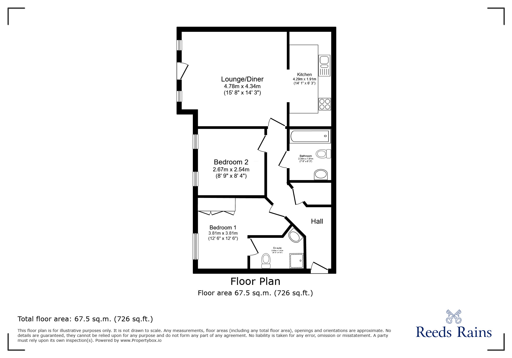 Floorplan of 2 bedroom  Flat for sale, Sandbach Drive, Northwich, Cheshire, CW9