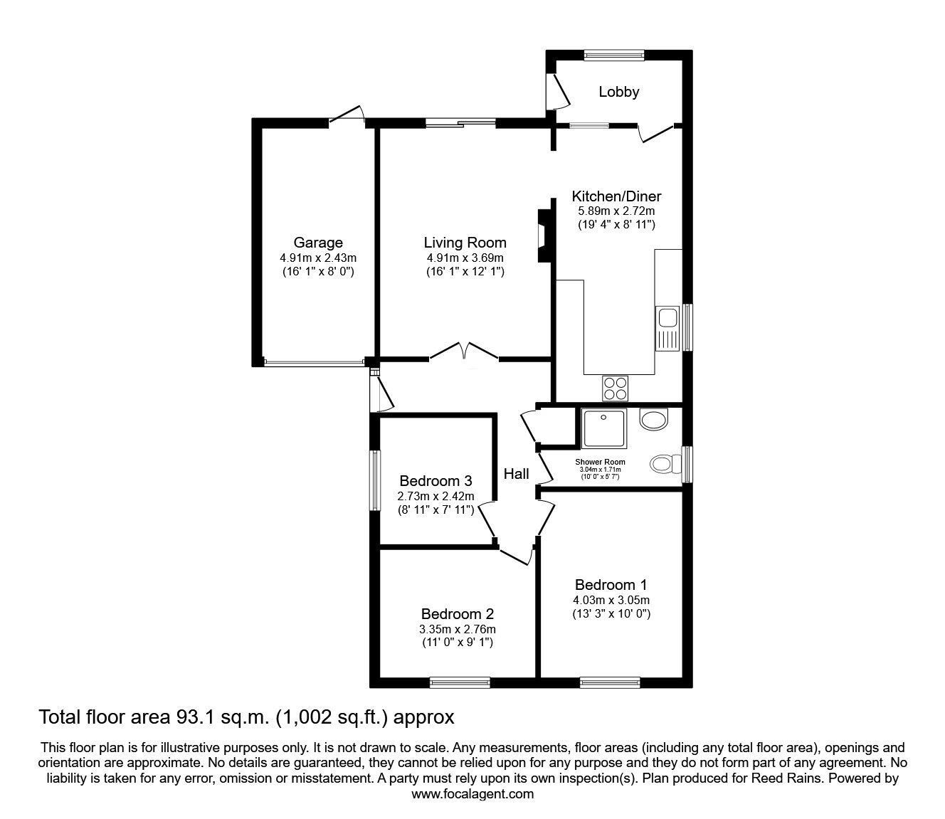Floorplan of 3 bedroom Detached Bungalow for sale, Beechfield, Moulton, Cheshire, CW9