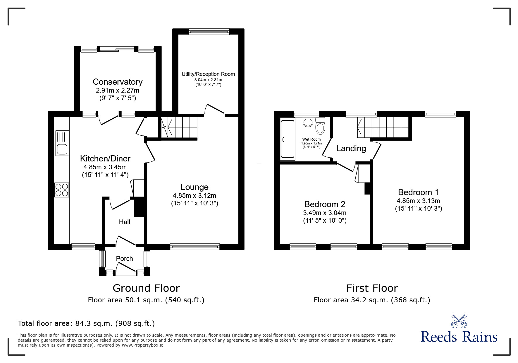 Floorplan of 2 bedroom Mid Terrace House for sale, Rowan Road, Weaverham, Cheshire, CW8