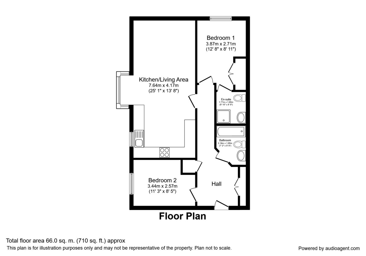 Floorplan of 2 bedroom  Flat for sale, Freshwater View, Northwich, Cheshire, CW8
