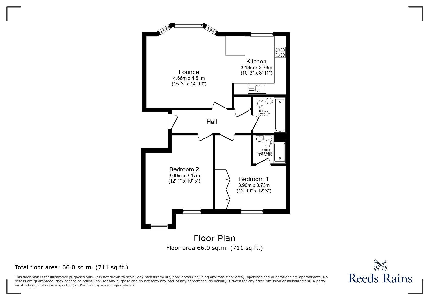 Floorplan of 2 bedroom  Flat for sale, Blakemere Drive, Northwich, Cheshire, CW9