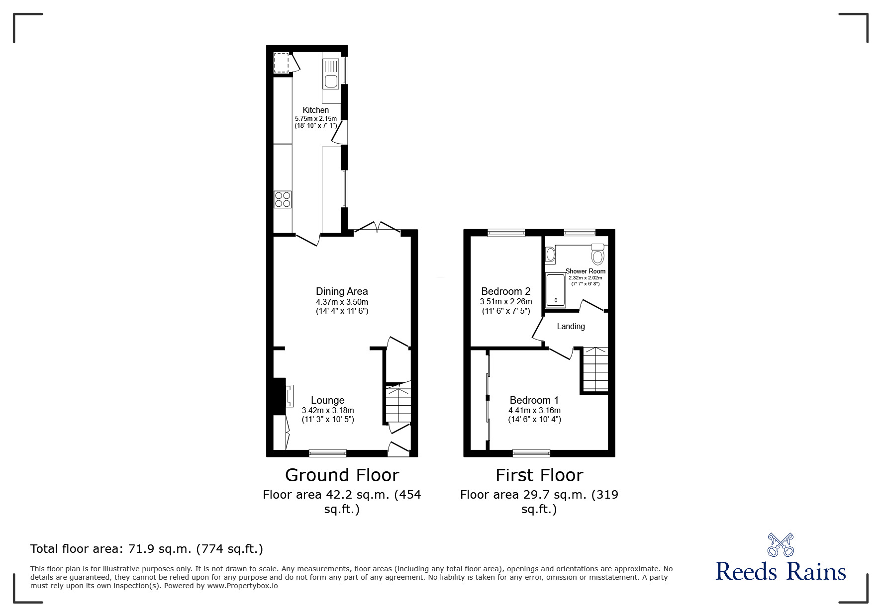 Floorplan of 2 bedroom Mid Terrace House for sale, Ash Street, Cheshire, CW9